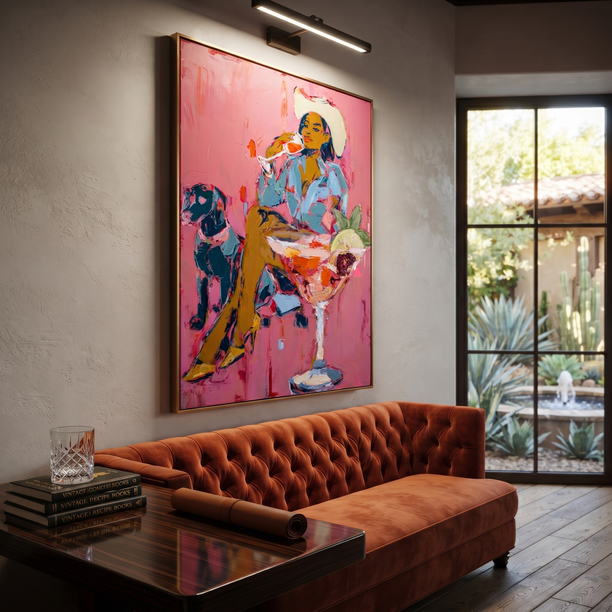 Pink Cocktails Guard Company displayed in a layered residential setting