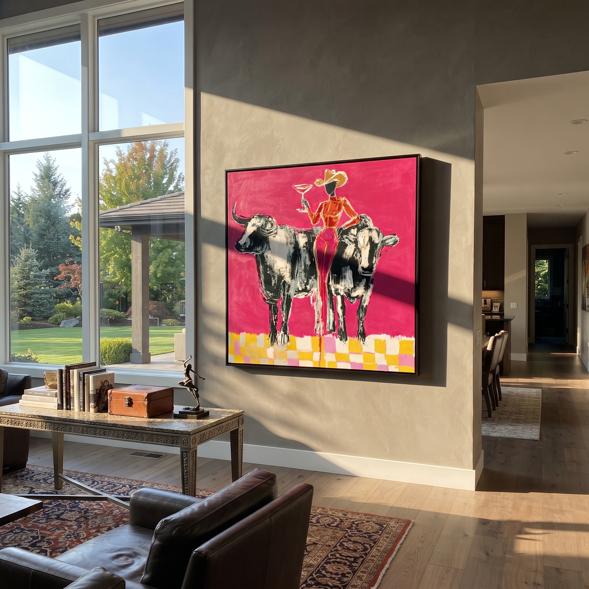 Twin Bulls Frame Toast displayed in a collected contemporary interior
