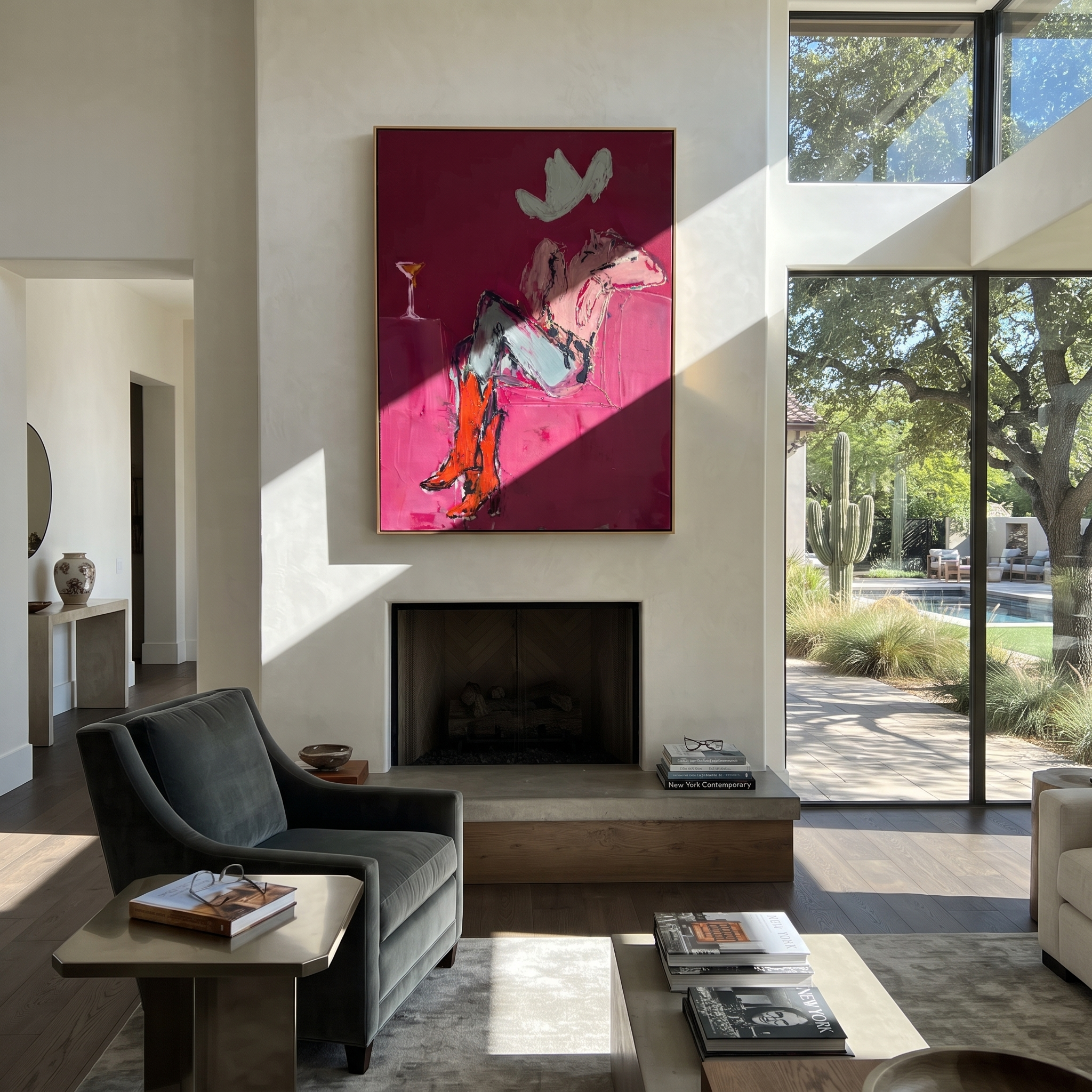 Gray Saddle Holds Evening styled with wood, linen, and modern decor