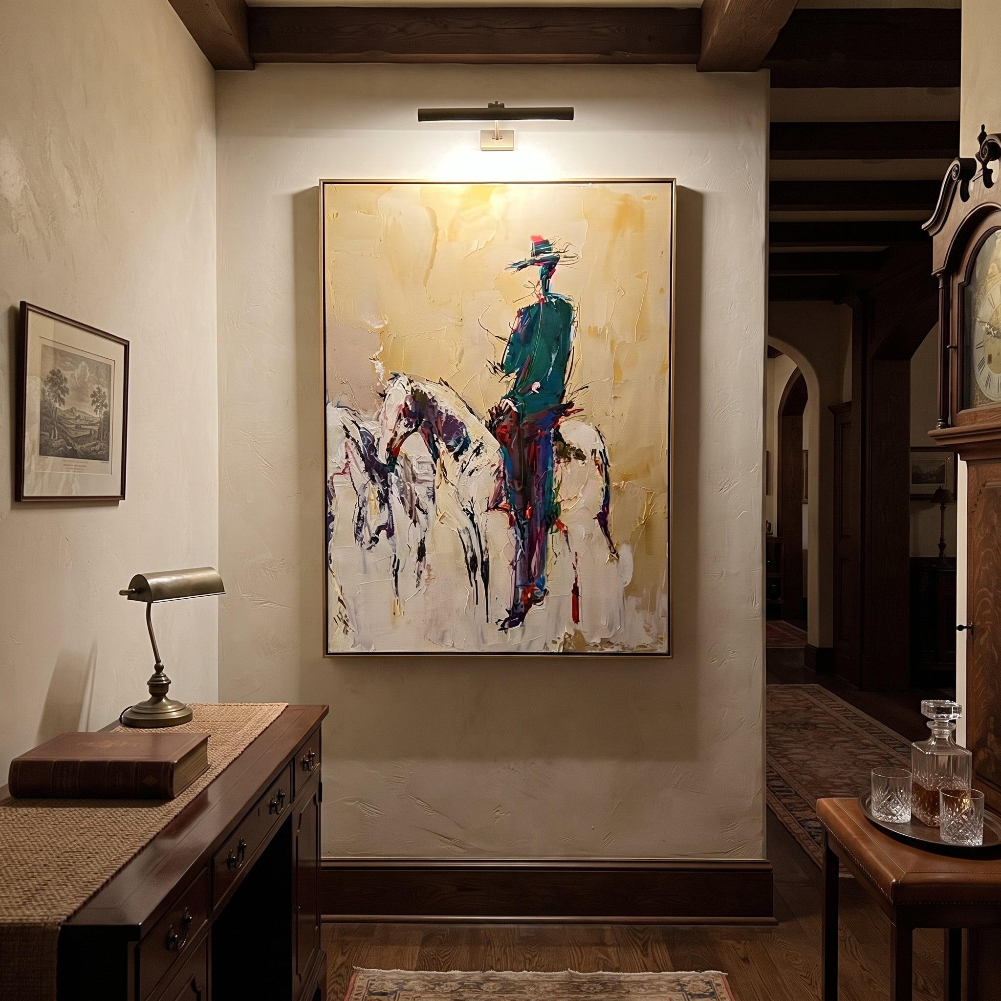 Ochre Dust Keeps Horse presented as a colorful interior focal point