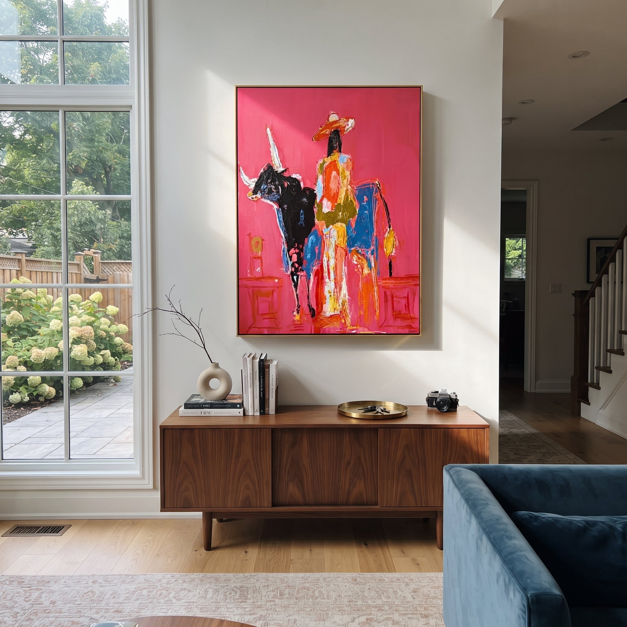 Flowing Dress Rides Midnight presented as a colorful interior focal point