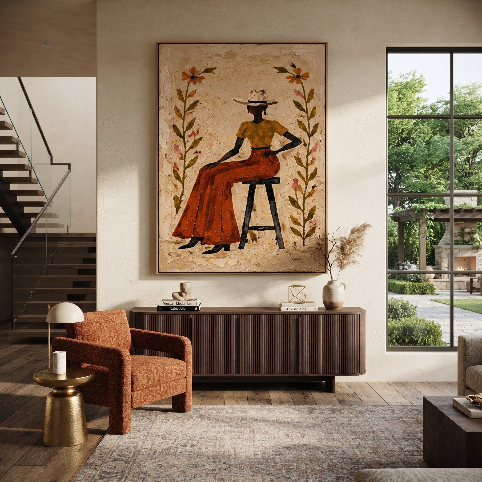 Flowers Guard Terra Skirt displayed in a collected contemporary interior