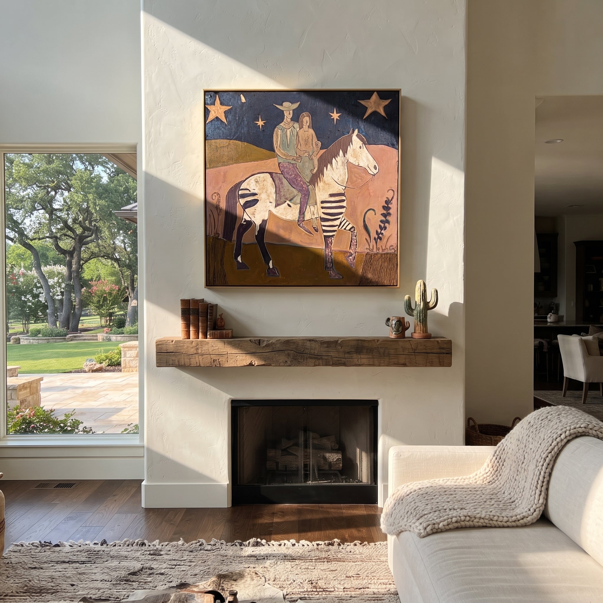 Two Riders Follow Stars styled with warm modern furnishings