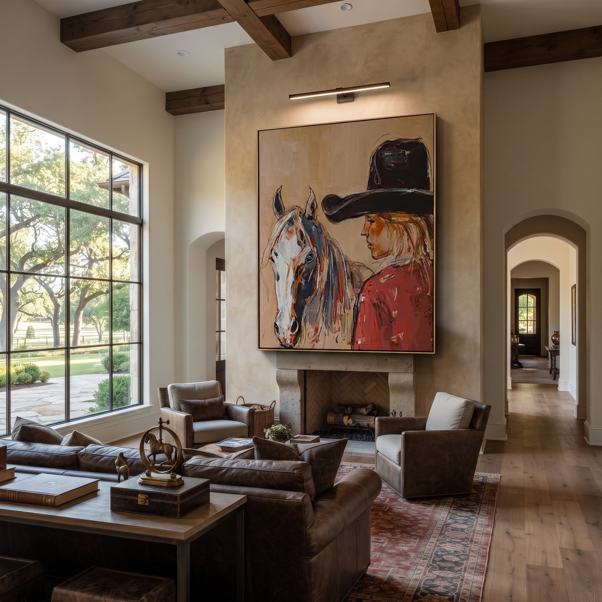 Gray Horse Shares Breath displayed in a collected contemporary interior