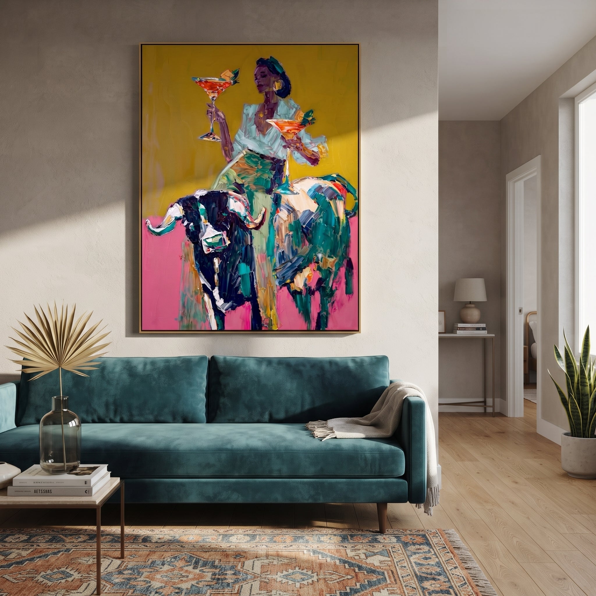 Two Glasses Ride Color styled with wood, linen, and modern decor