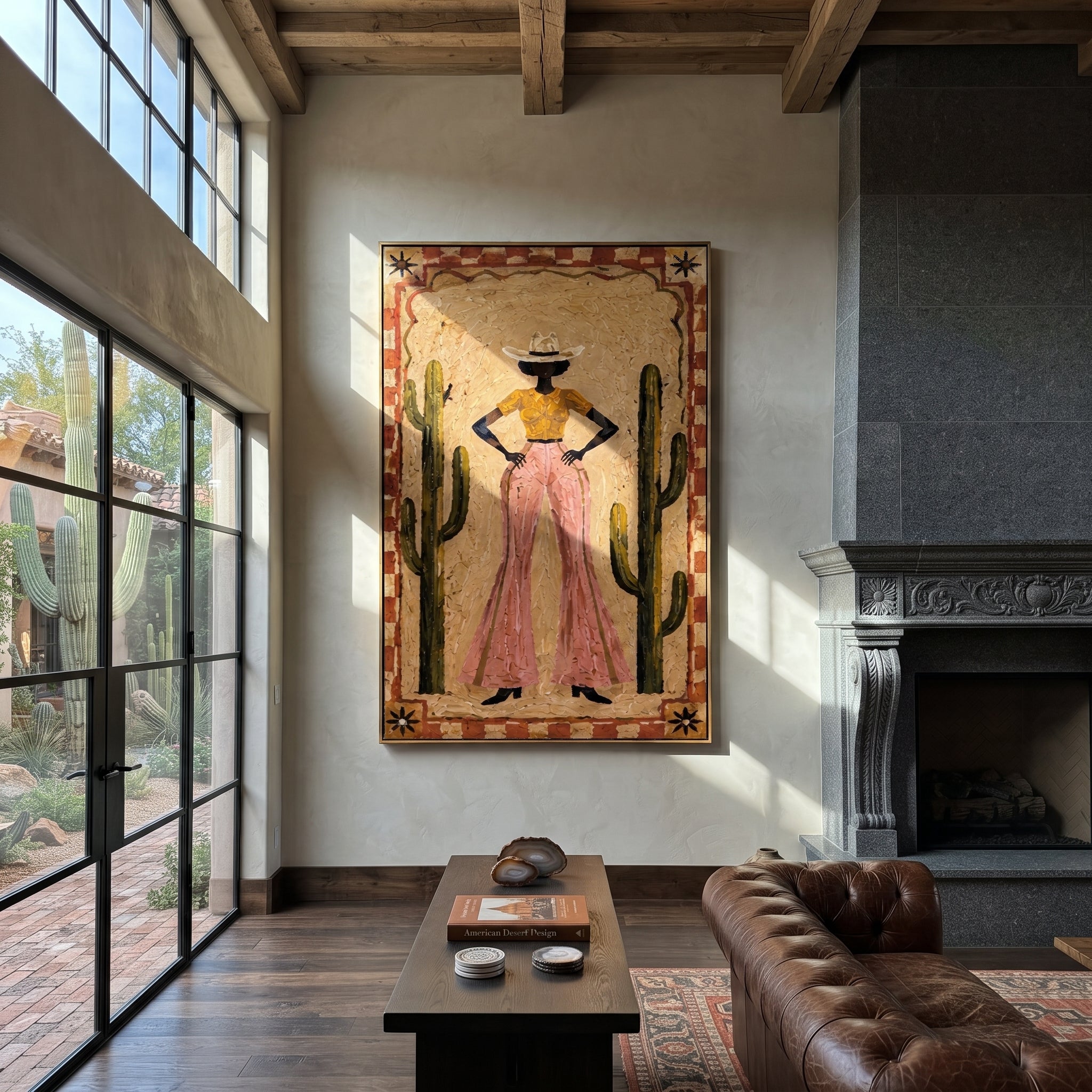 Cactus Walls Guard Rose displayed in a collected contemporary interior