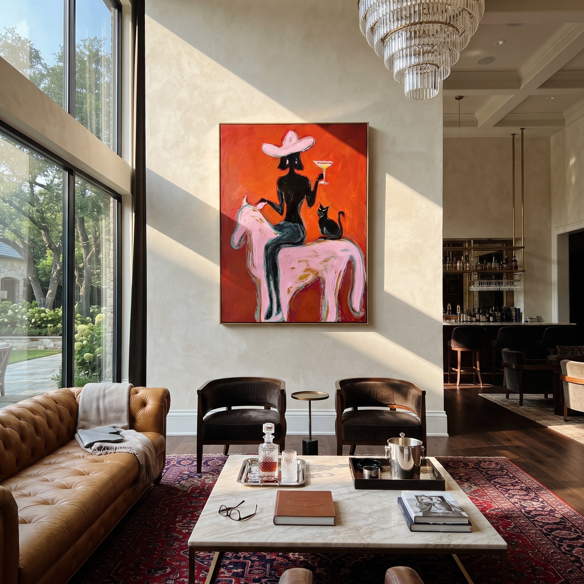 Black Cat Follows Pink styled with wood, linen, and modern decor