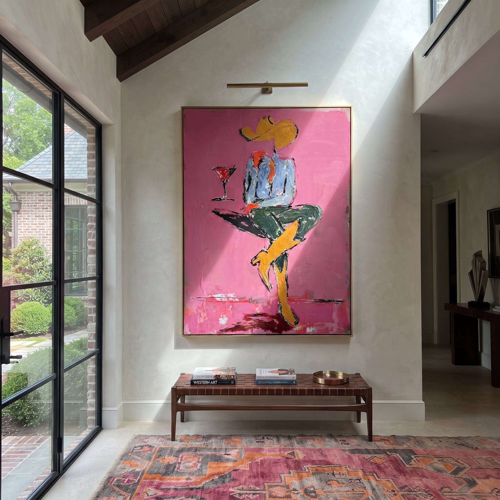Crossed Legs Hold Evening displayed in a collected contemporary interior