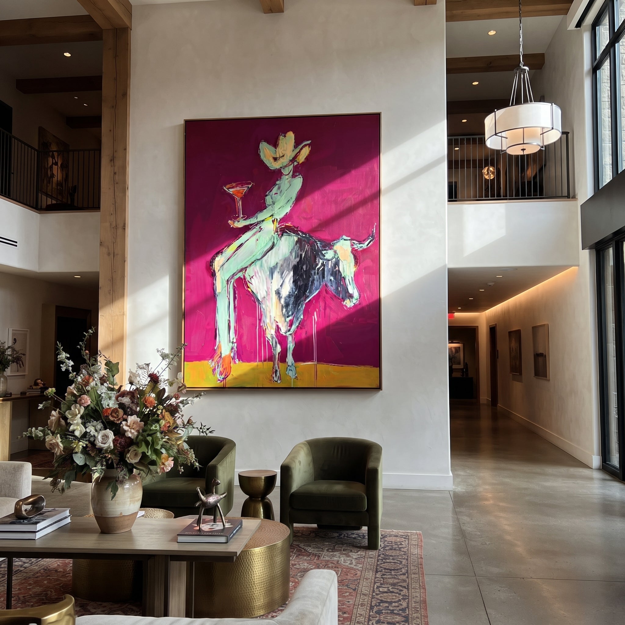 Purple Horns Bear Mint displayed in a layered residential setting