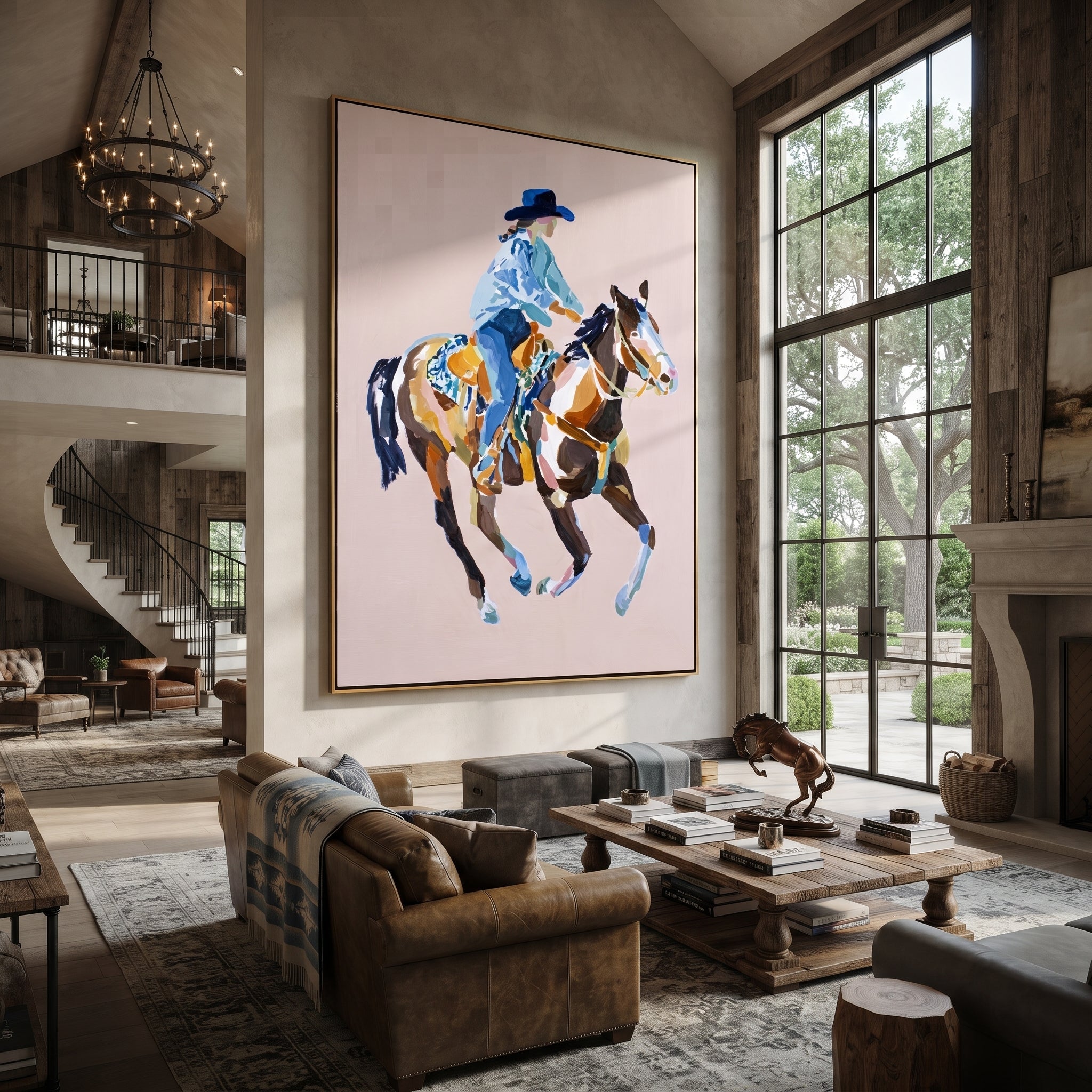 Blue Rider Floats Pale styled with warm modern furnishings
