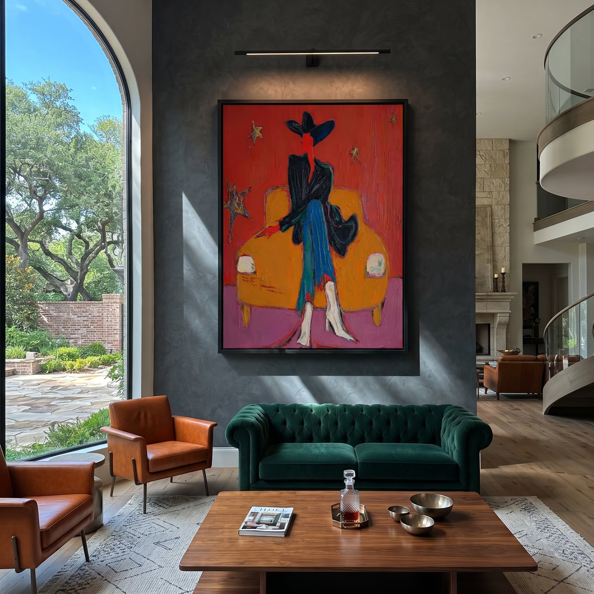 Orange Chair Keeps Night presented as a colorful interior focal point