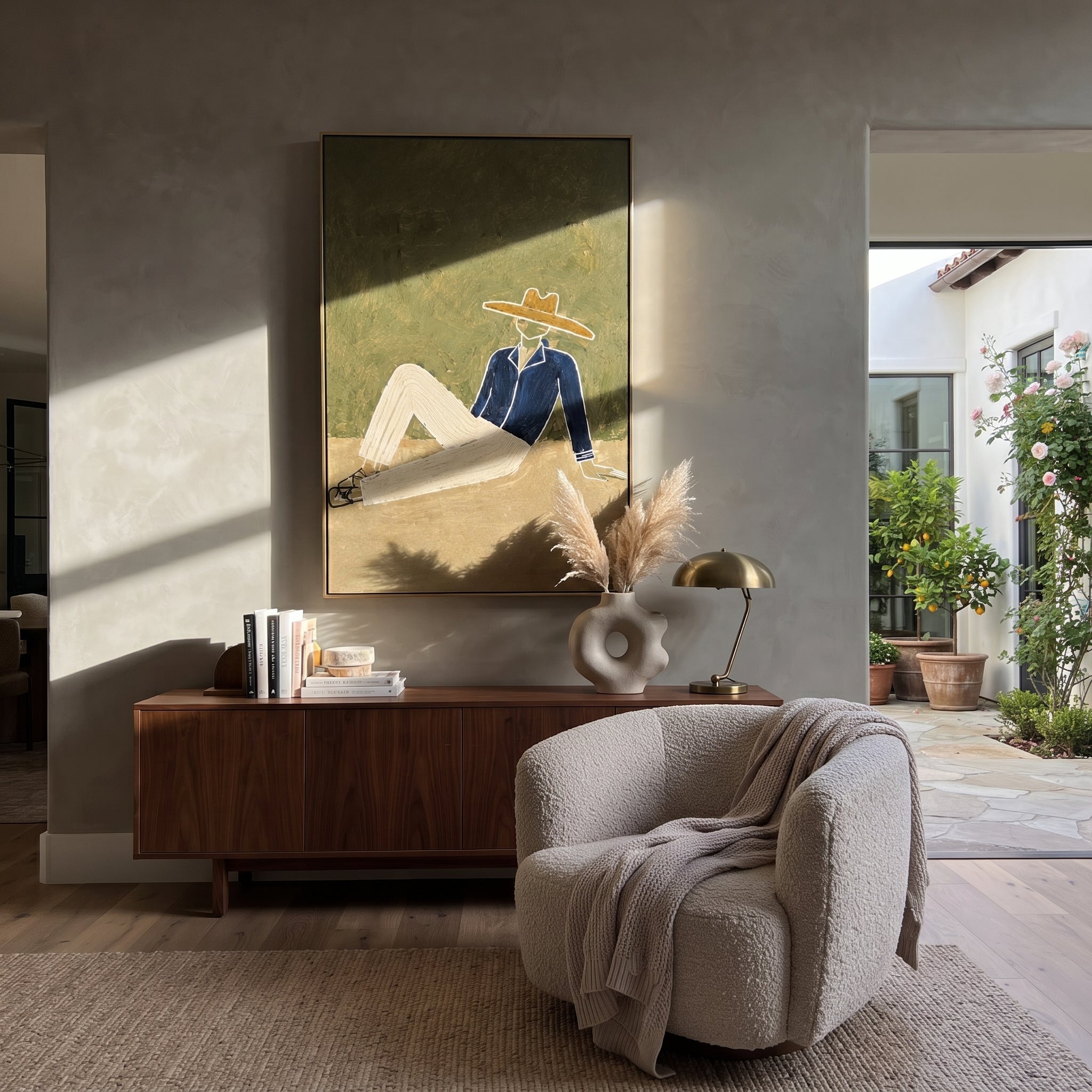 Cream Trousers Cross Earth displayed in a layered residential setting