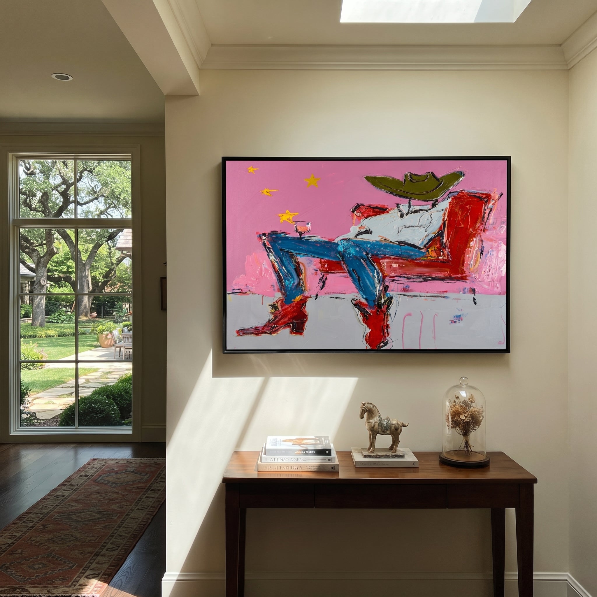 Red Chair Drifts Pink displayed in a collected contemporary interior