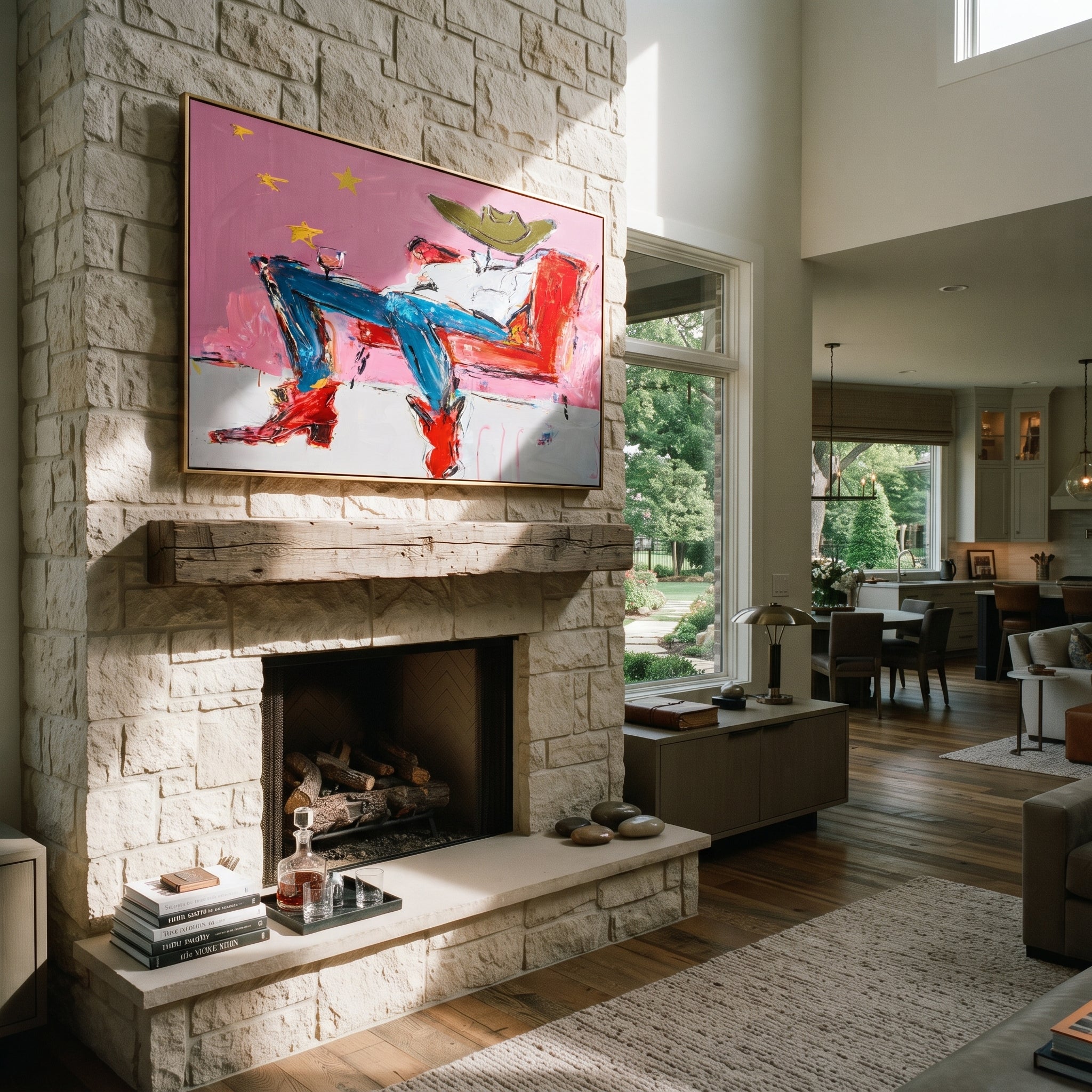 Red Chair Drifts Pink presented as a colorful interior focal point