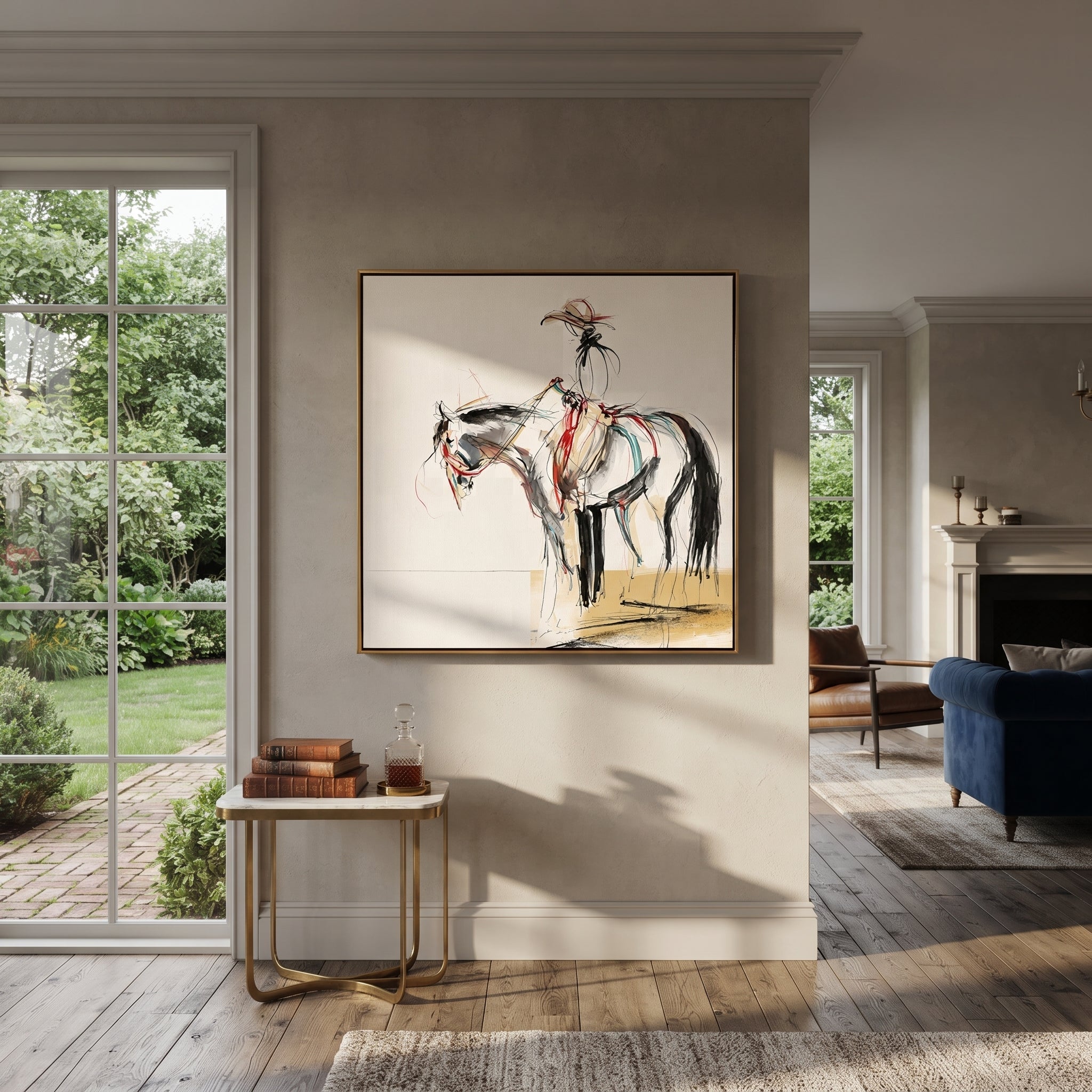 Fine Reins Draw Silence displayed in a layered residential setting