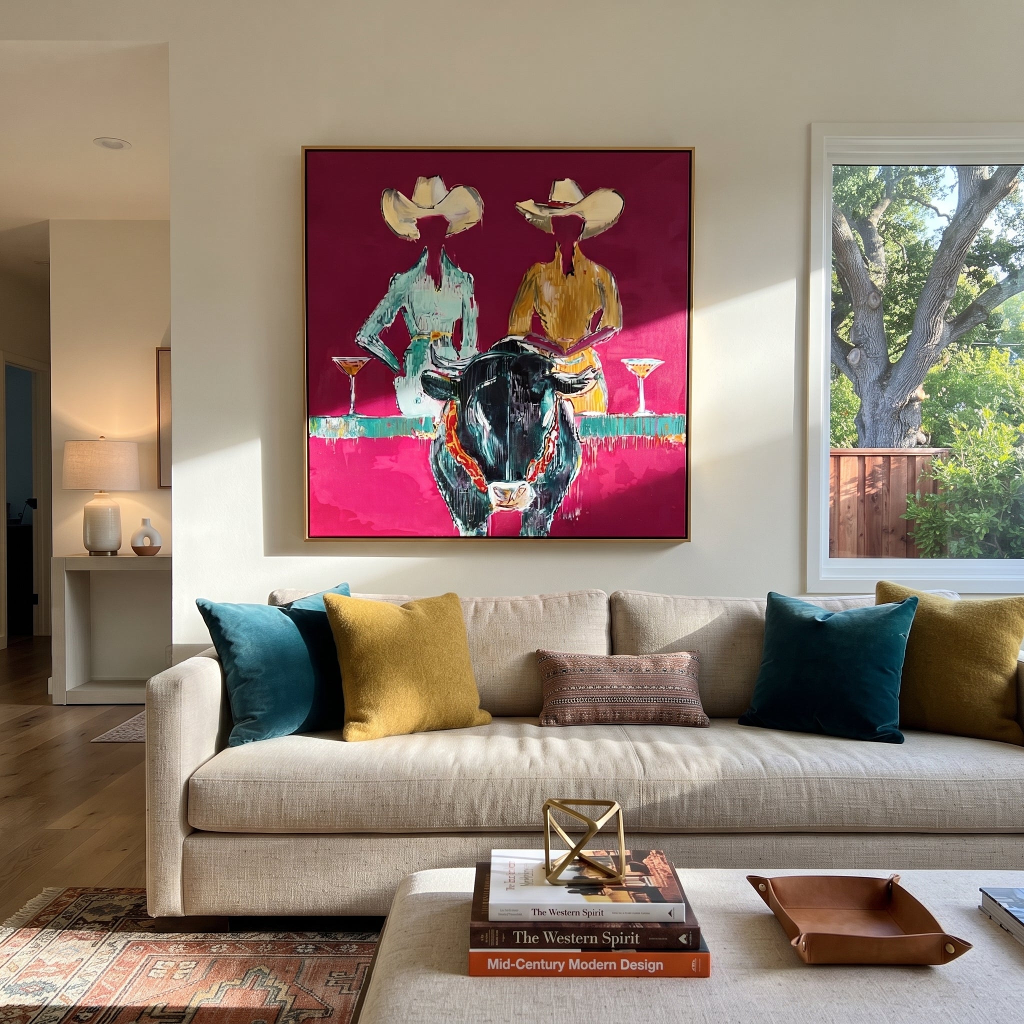 Two Hats Toast Midnight displayed in a collected contemporary interior