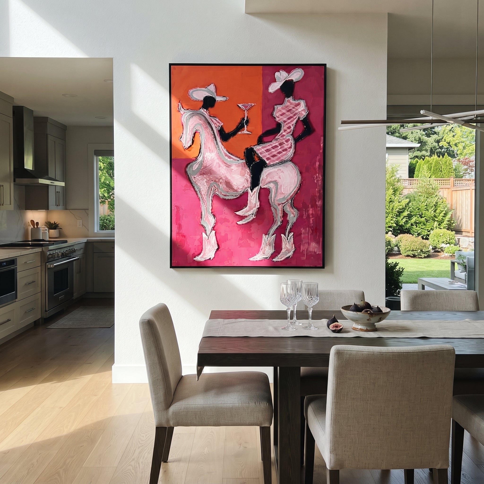 Pink Riders Exchange Toast displayed in a layered residential setting