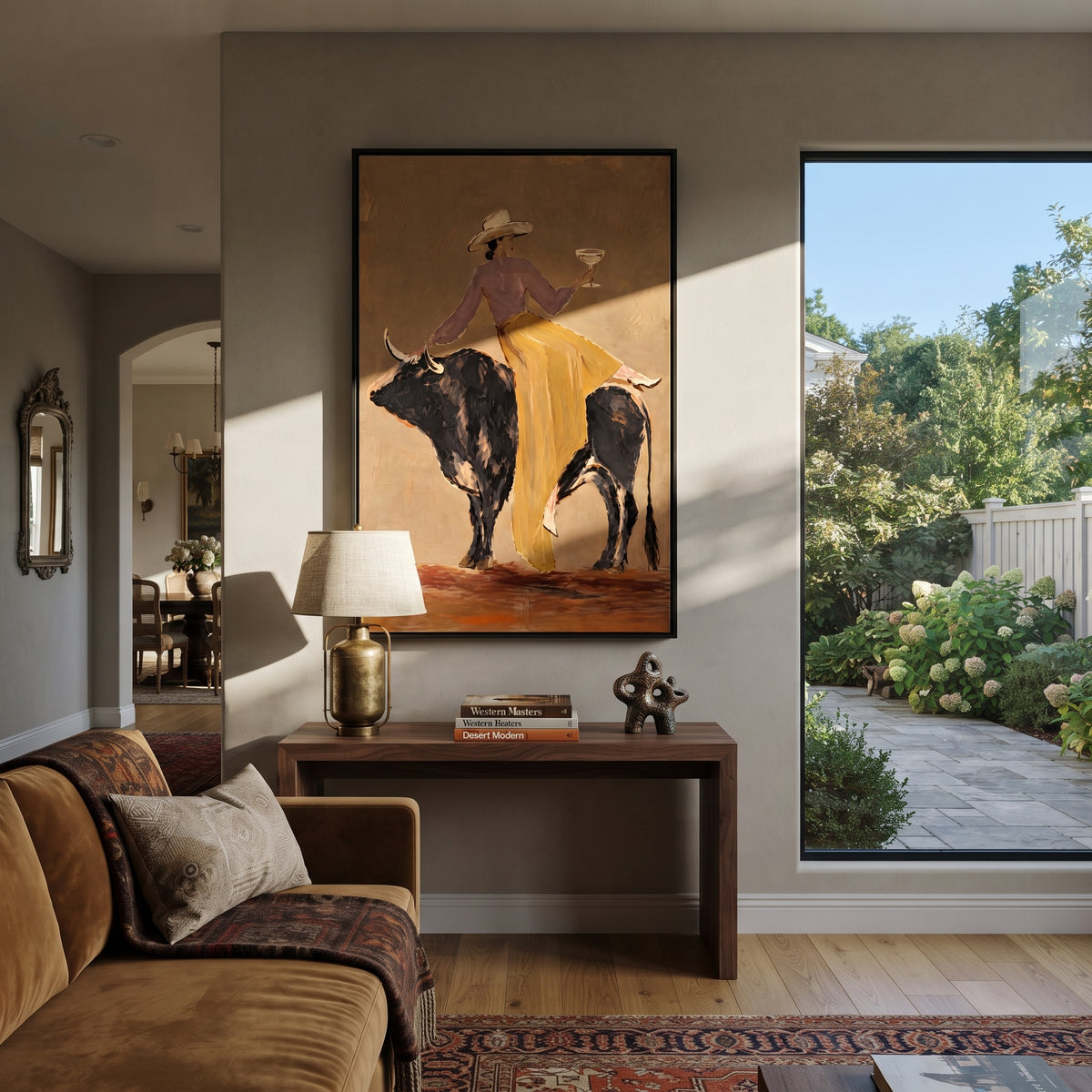 Coupe Raised Over Bull artwork styled as a refined focal point