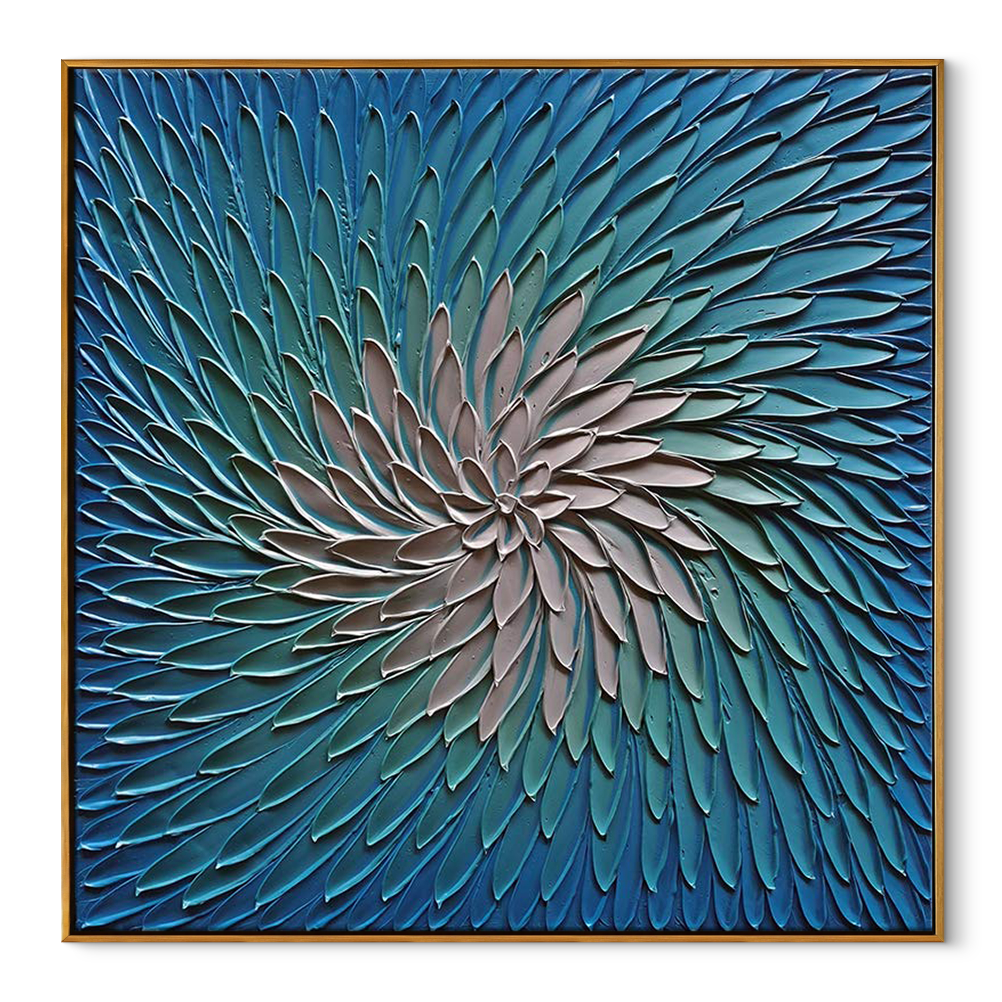 Ethereal Vortex – Textured Ocean Blue Abstract Painting | Modern Minimalist Living Room Art