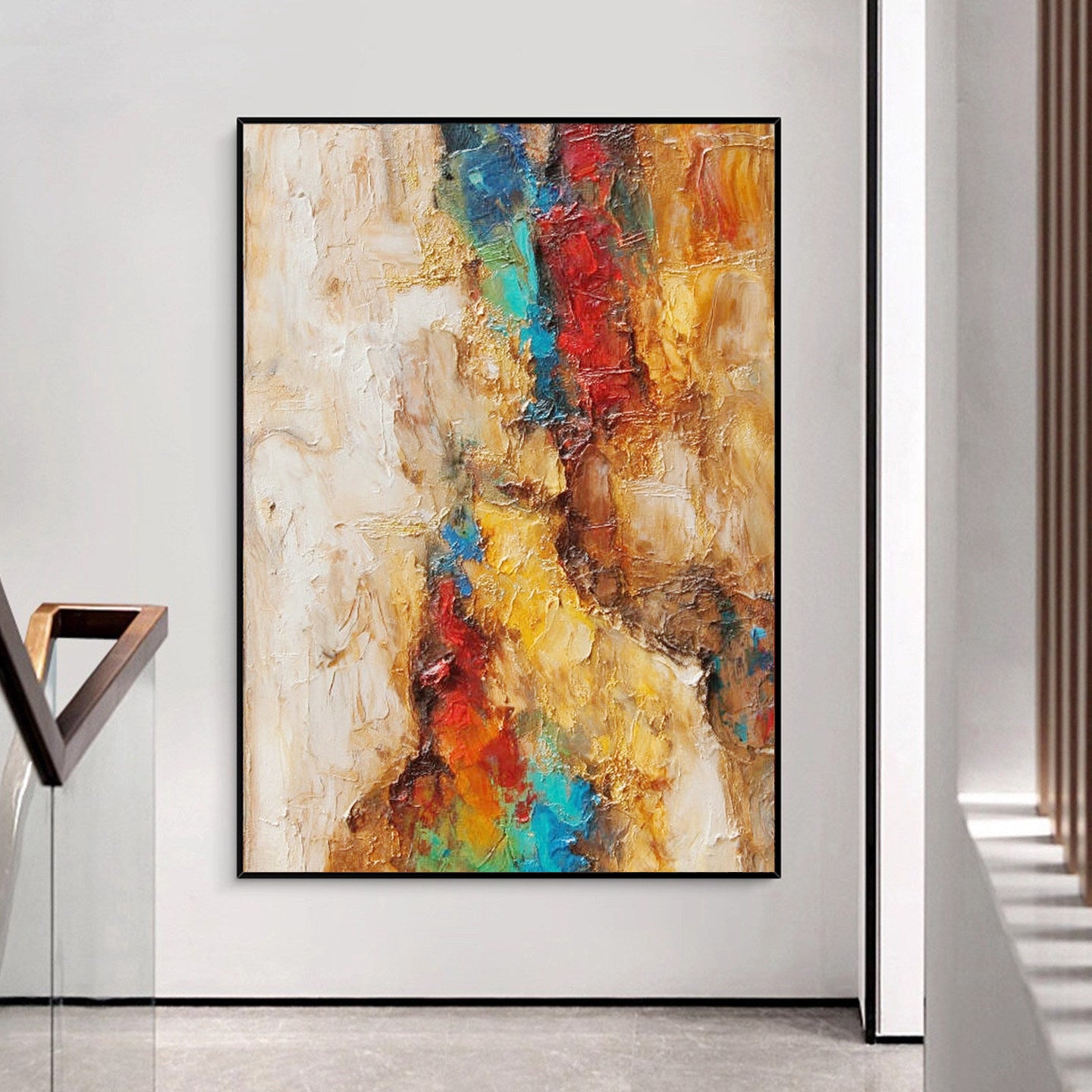 Magma Flow – Heavy Texture Colorful Abstract Painting | Bold Abstract Palette Knife Living Room Art