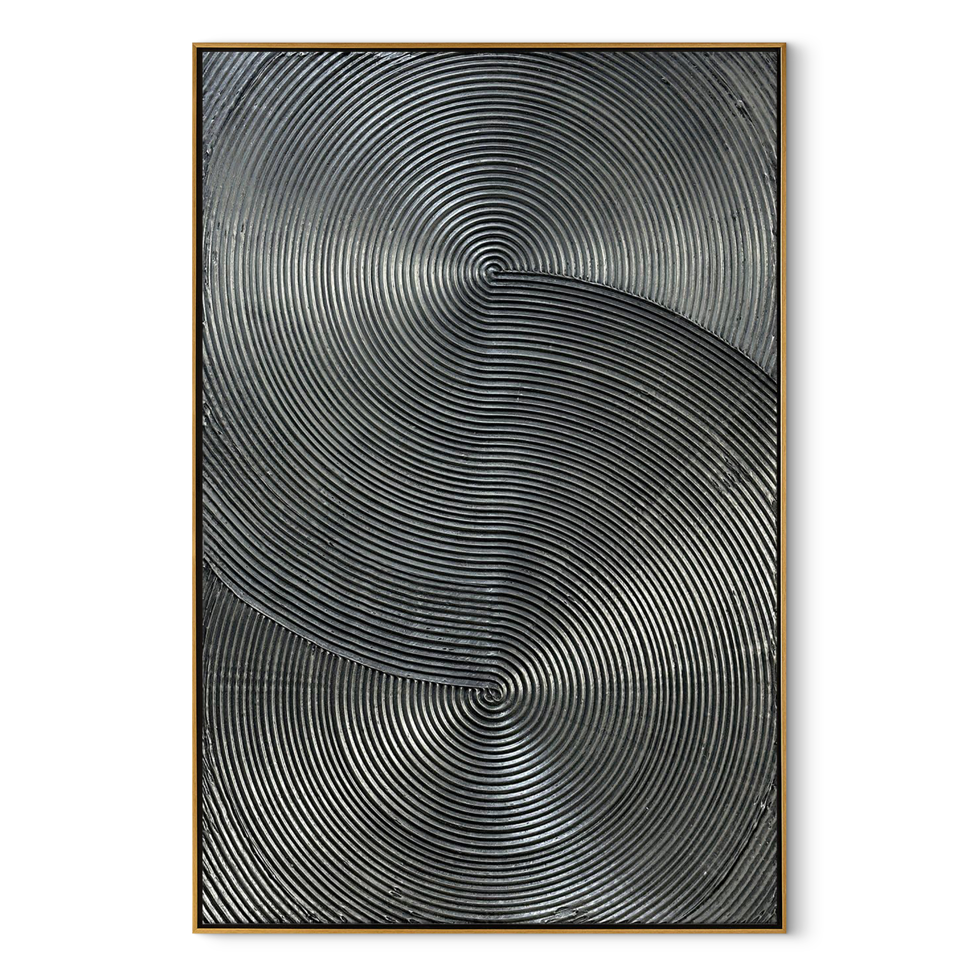 Obsidian Echo – Minimalist Dark Charcoal Textured Art | Modern Industrial Geometric Living Room Art