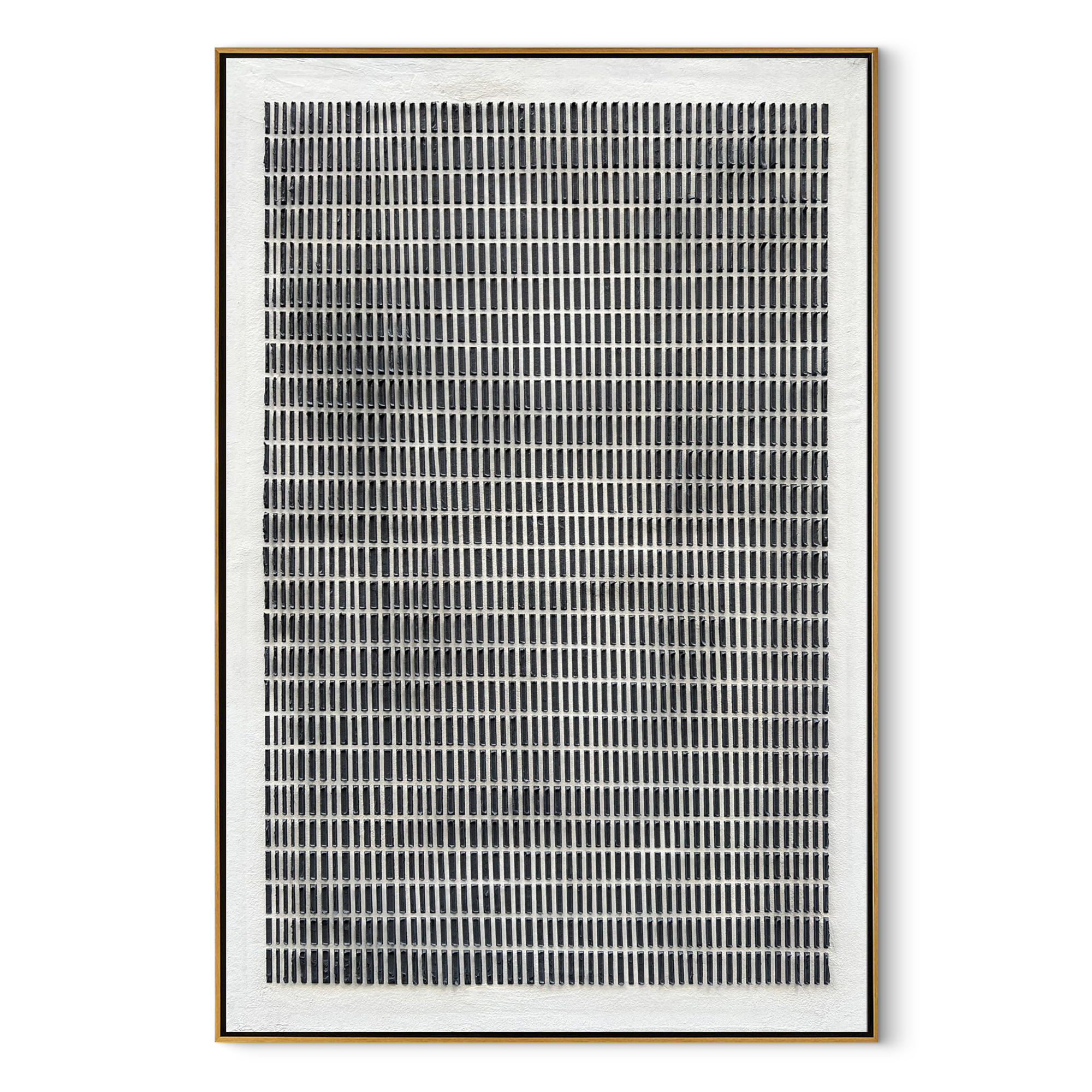 GRID ZEN: Minimalist Black & White Wall Art, Wabi-Sabi Geometric Matrix Painting