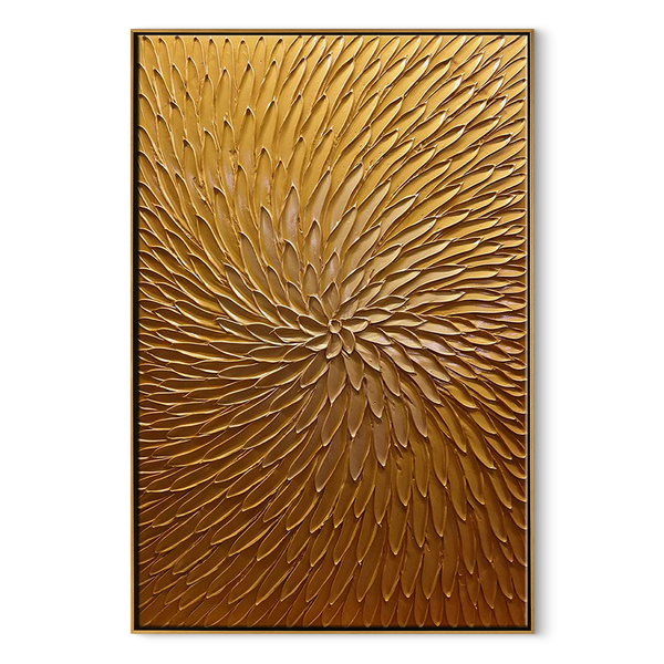 Radiant Vortex – Minimalist Heavy Impasto Radiating Canvas | Modern Abstract Entryway Art