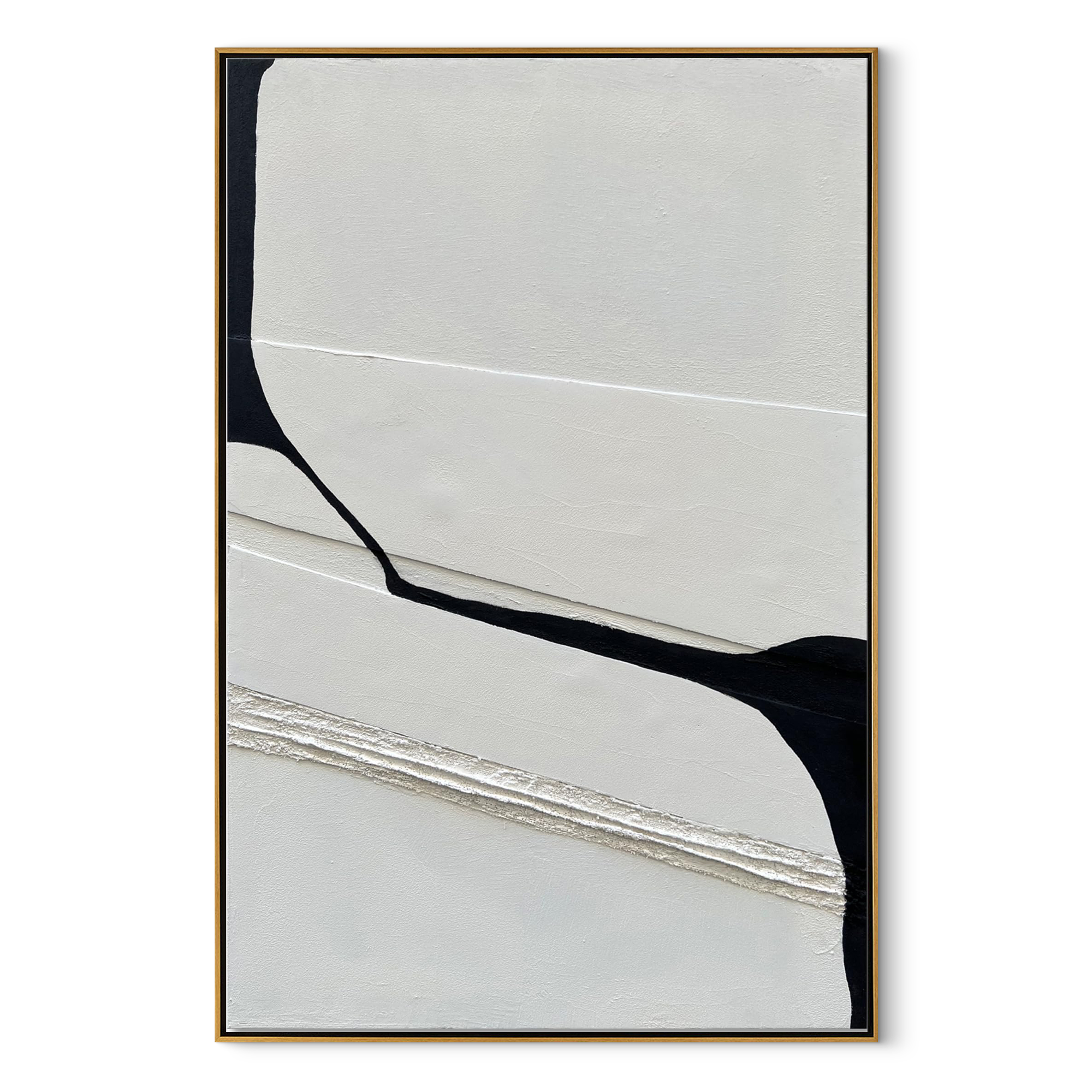 MONO EDGE: Minimalist Black and White Wall Art, Modern Abstract Geometric Canvas
