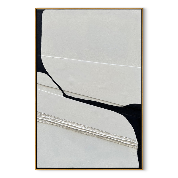 Mono Edge – Modern Abstract Geometric Canvas Minimalist Painting | Modern Minimalist Bedroom & Home Office Art