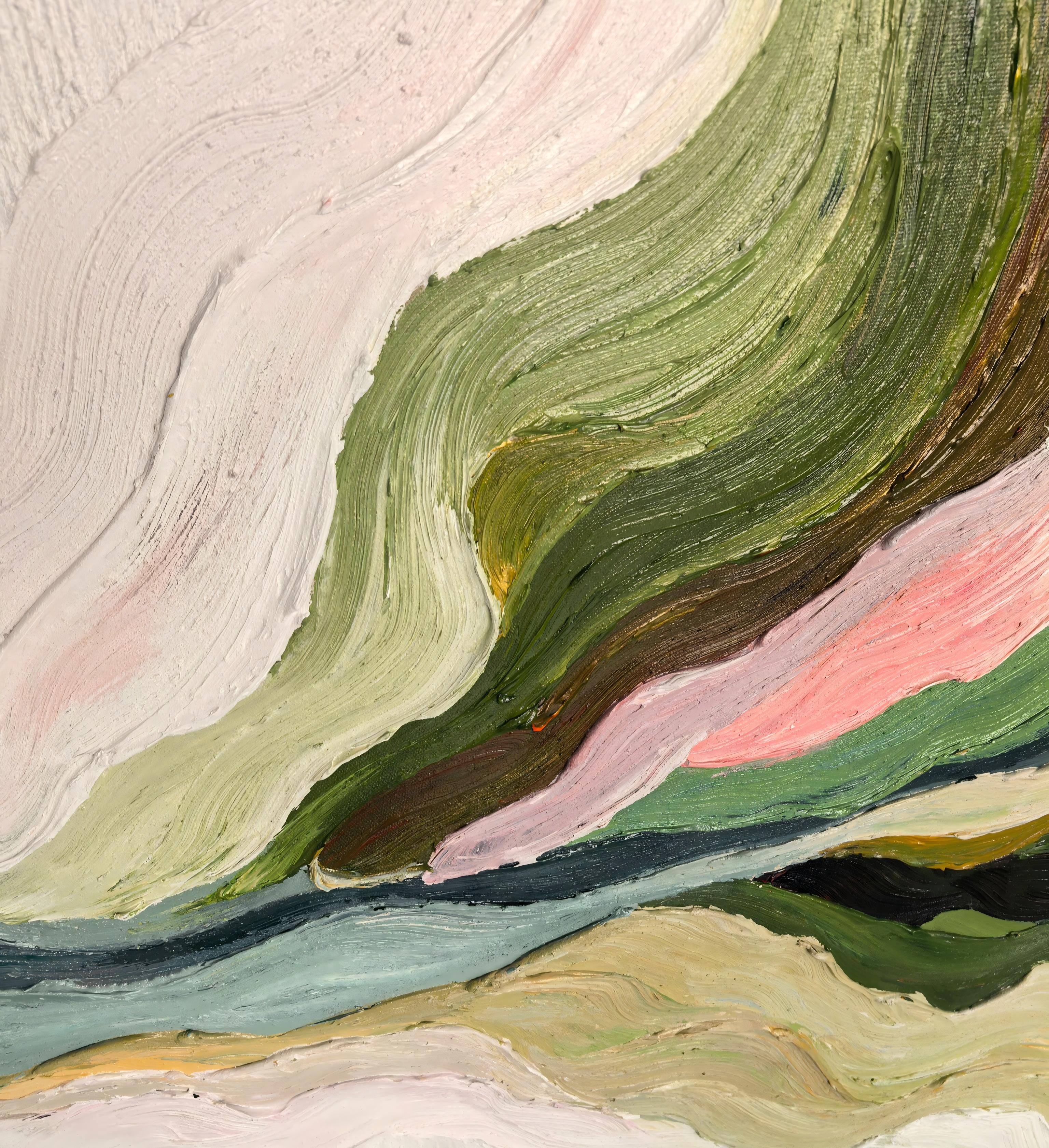 Mountain Rhythms – Heavy Texture Earth-Tone Abstract Painting | Modern Wabi-Sabi Large Living Room Art