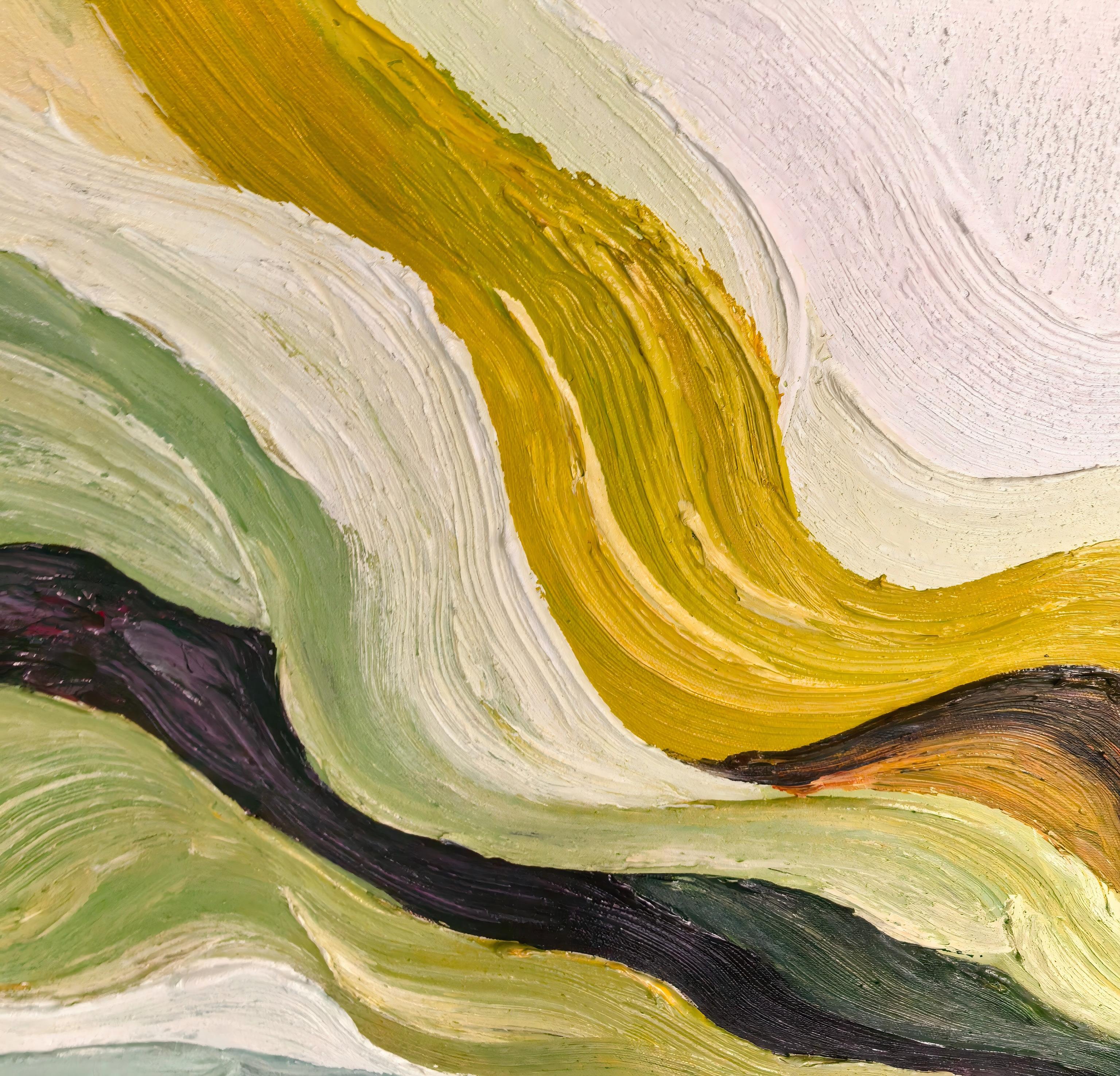 Mountain Rhythms – Heavy Texture Earth-Tone Abstract Painting | Modern Wabi-Sabi Large Living Room Art