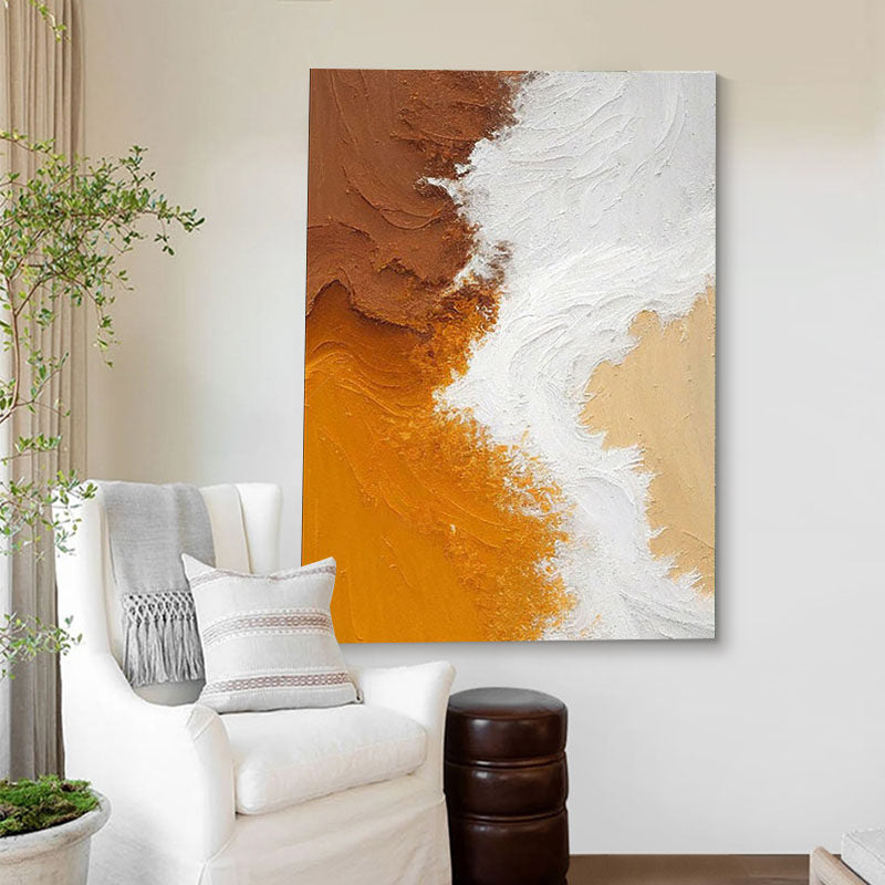Earthen Tide – Wabi-Sabi Earth Tone Heavy Textured Art | Modern Abstract Living Room Art