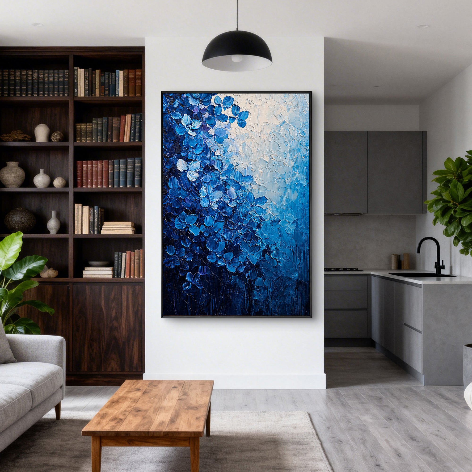 Sandstone Noir – Wabi-sabi Minimalist Plaster Decor Abstract Painting | Modern Noir Wabi-Sabi Living Room & Home Office Art