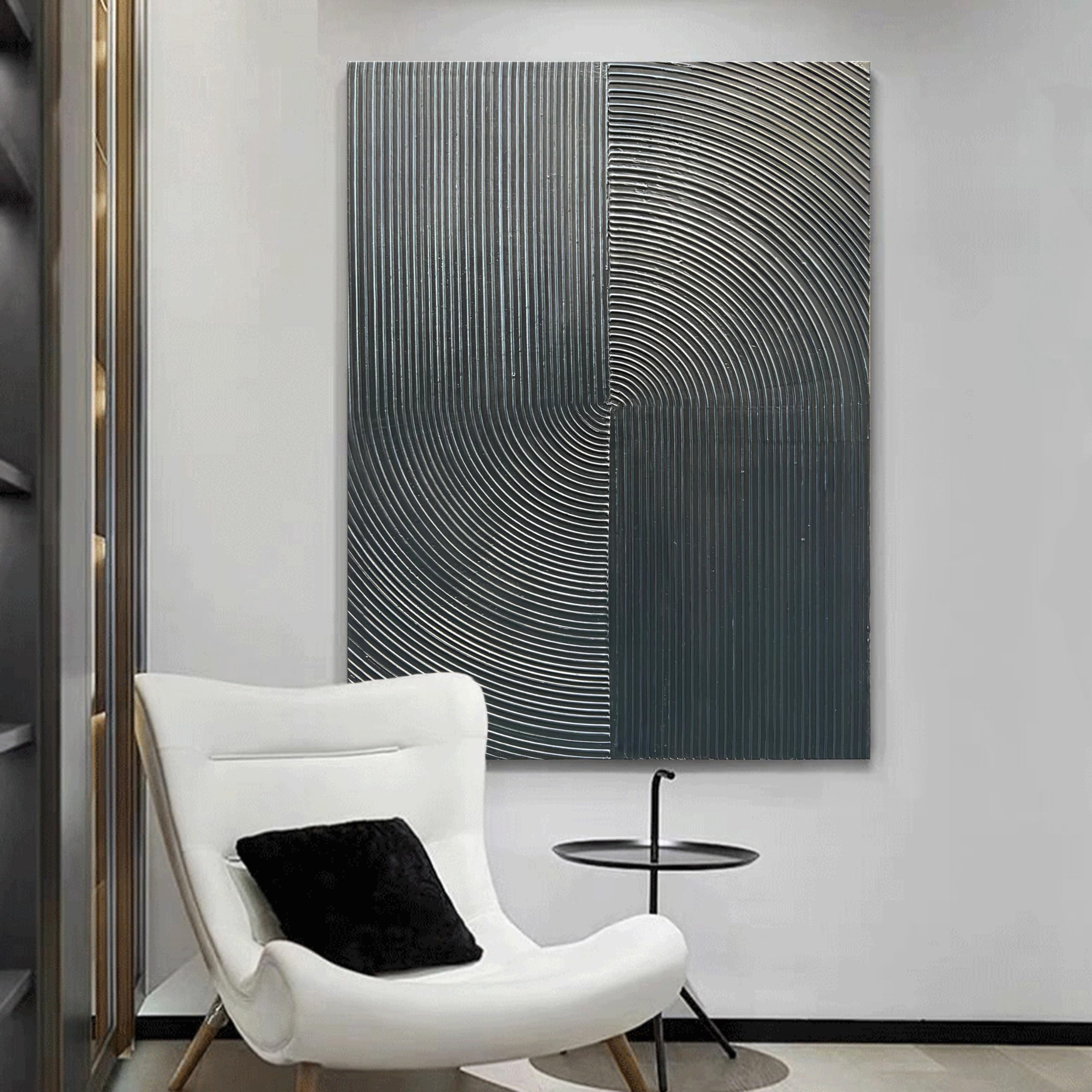 Onyx Vortex – Textured Plaster Matrix Relief Modern Painting | Contemporary Plaster Texture Living Room & Office Art