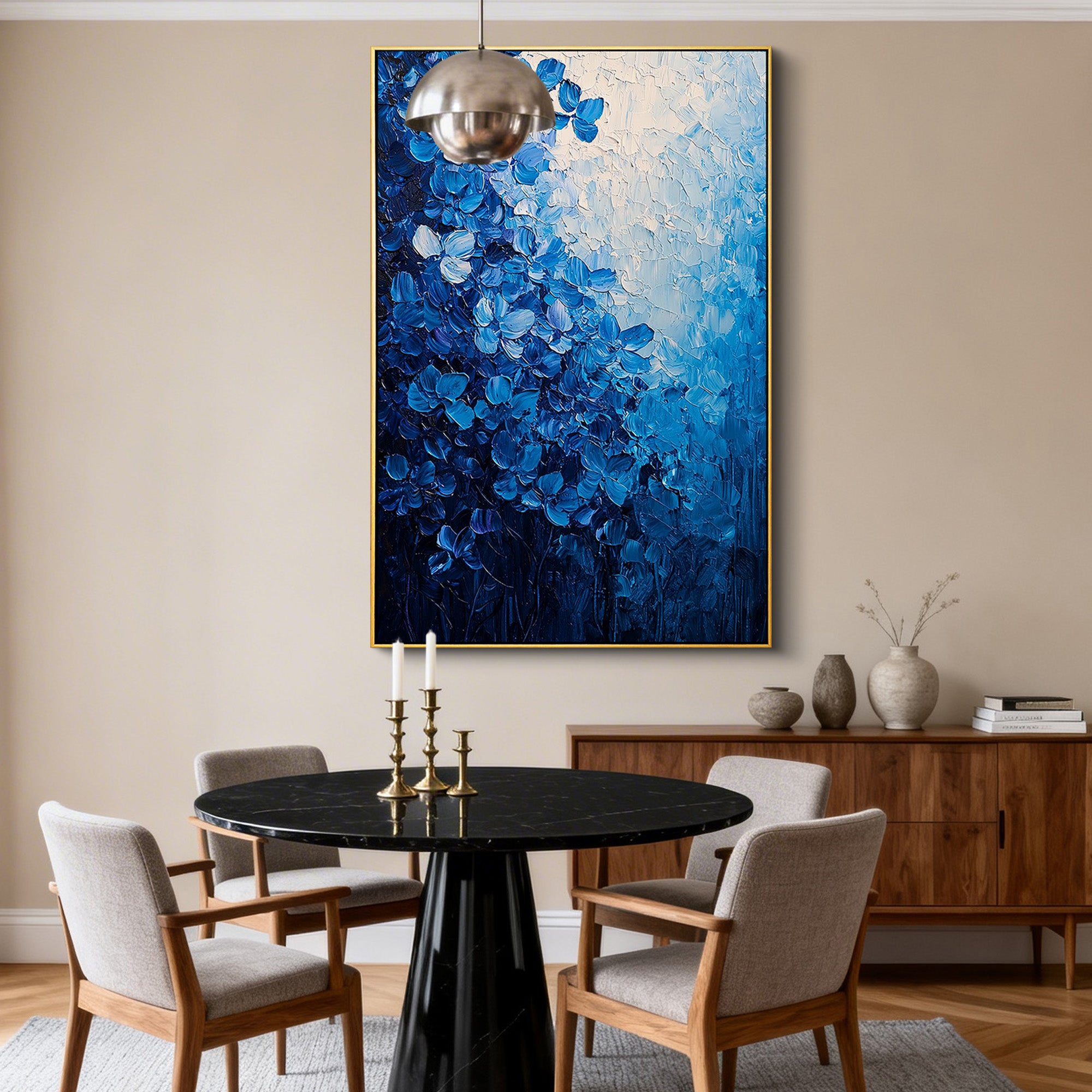 Sandstone Noir – Wabi-sabi Minimalist Plaster Decor Abstract Painting | Modern Noir Wabi-Sabi Living Room & Home Office Art