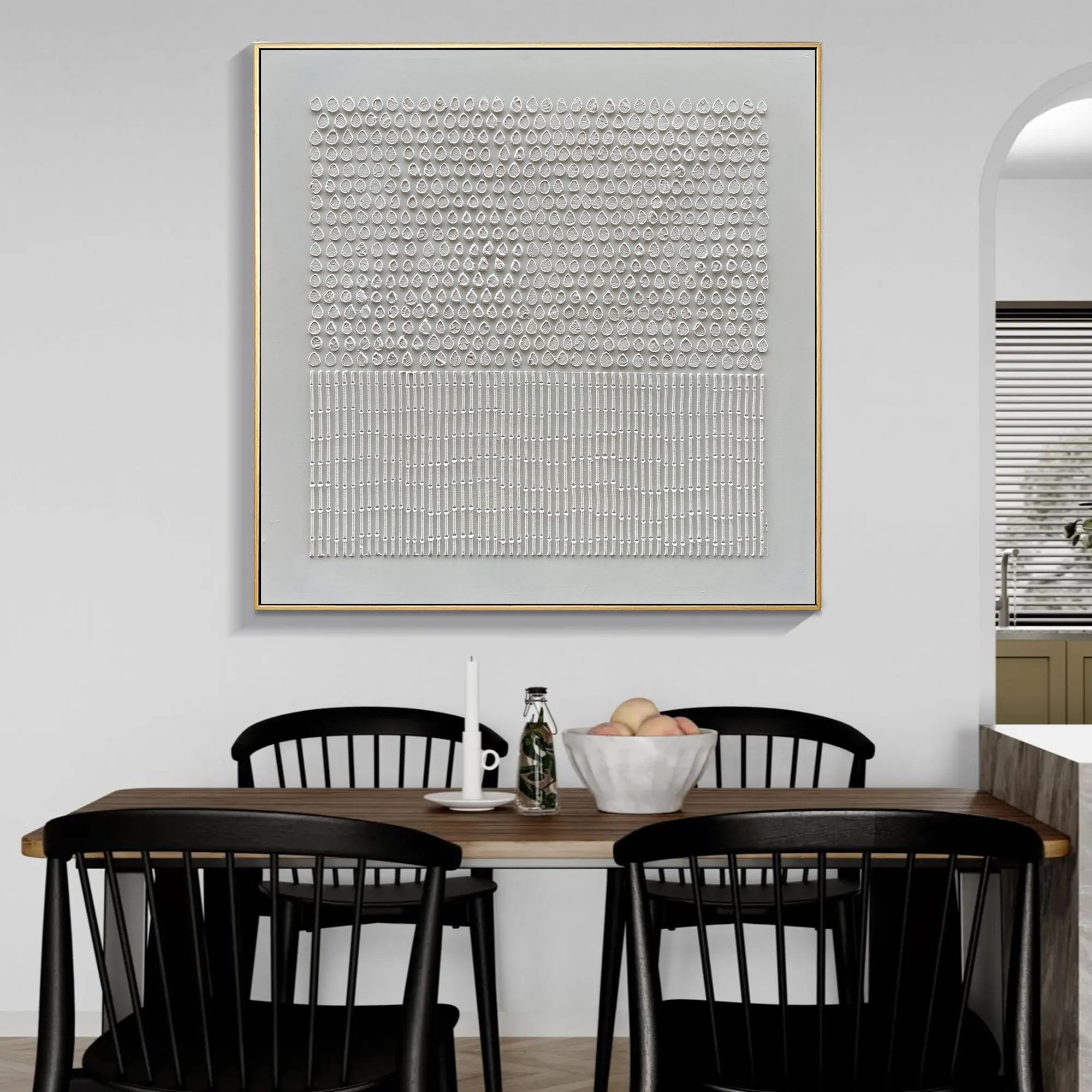 Silent Order – Minimalist Monochromatic Geometric Art | Luxury Modern Wabi-Sabi Living Room Art