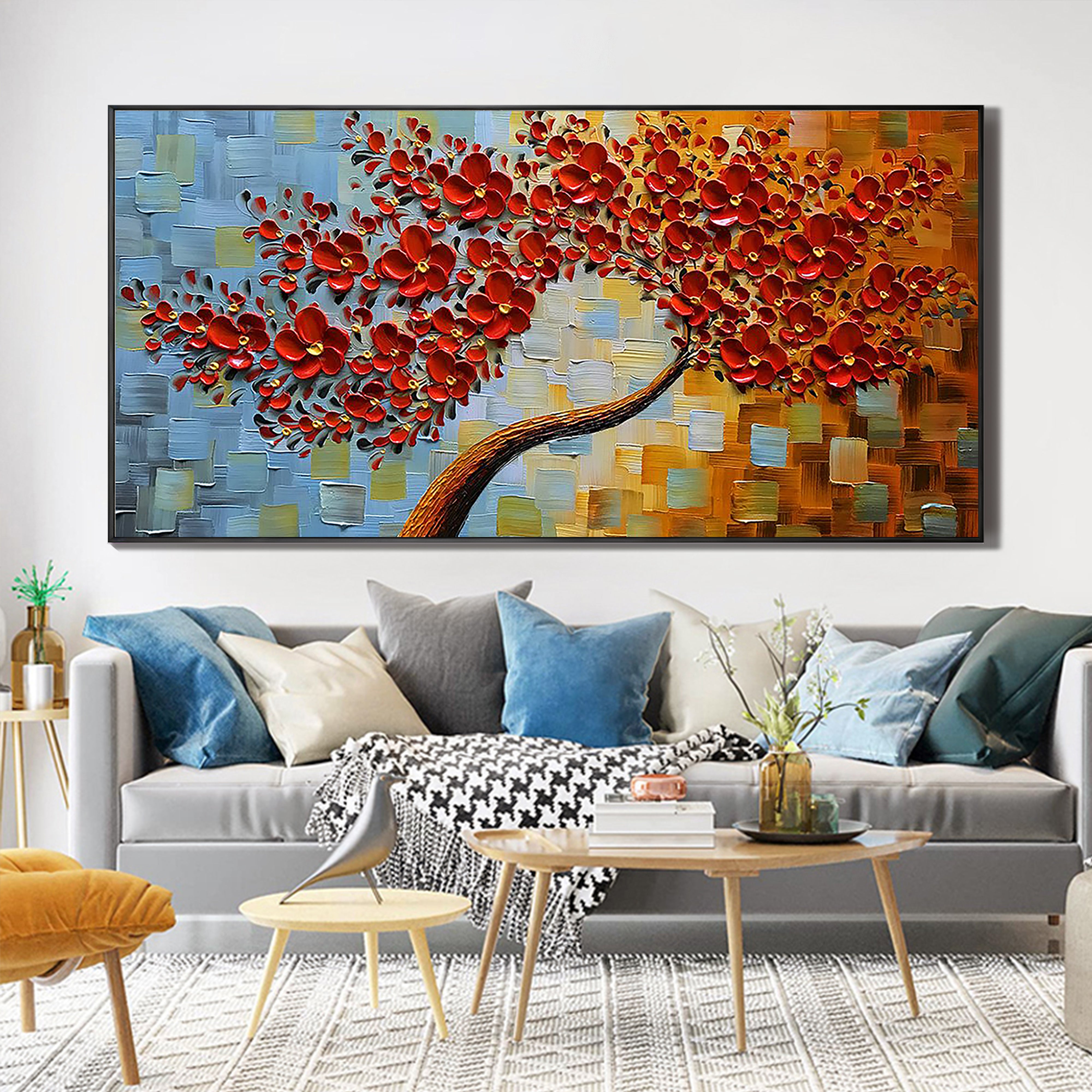 METALLIC RHYTHM: Luxury Black & Gold Geometric Painting, Panoramic 3D Round Textured Art