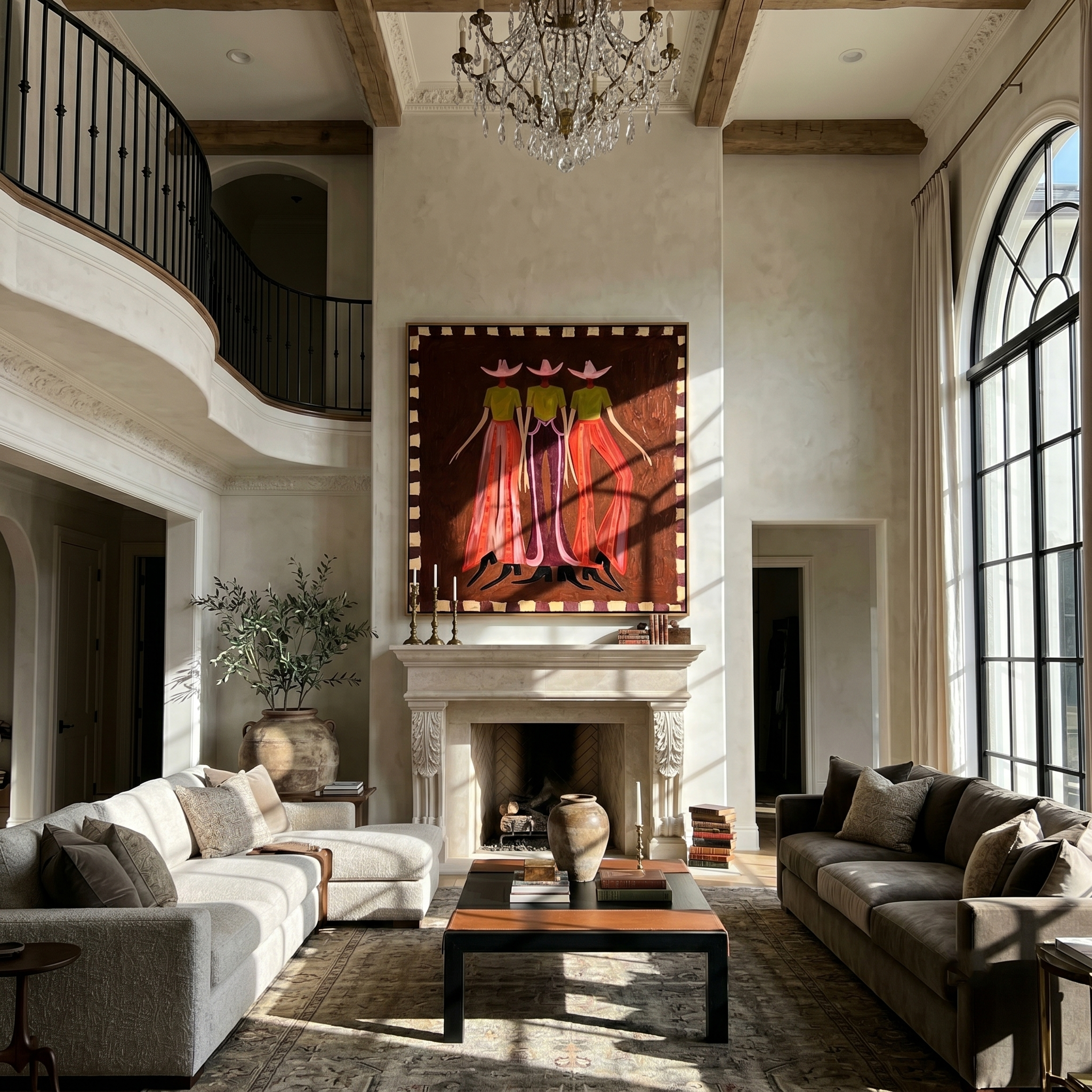Desert Trio – Contemporary Western Figurative Painting | Heavy Texture Impasto Statement Art