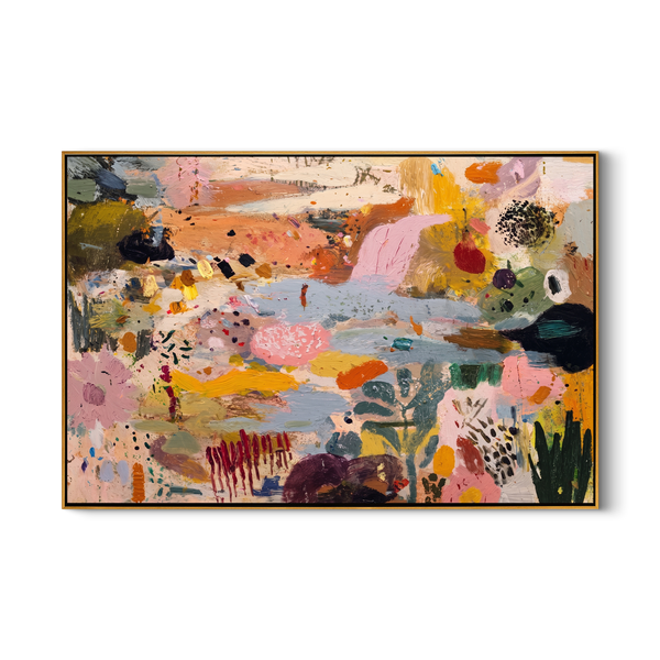 Wild Garden Burst – Colorful Abstract Expressionist Painting | Boho Chic Living Room Art