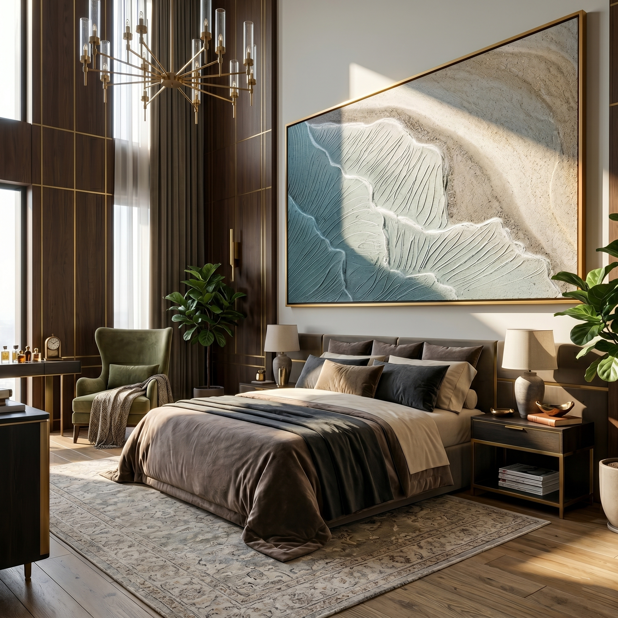 Tidal Serenity – Abstract Coastal Impasto Painting | Heavy Texture Modern Organic Wall Art