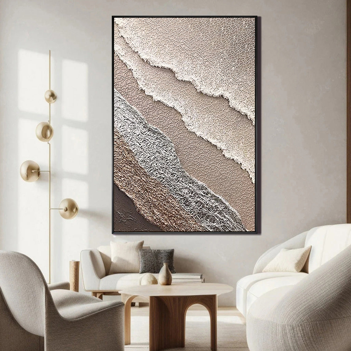 Echo of the Earth – Textured Wabi-Sabi Earth Tone Abstract Canvas Painting | Modern Luxury Living Room Art