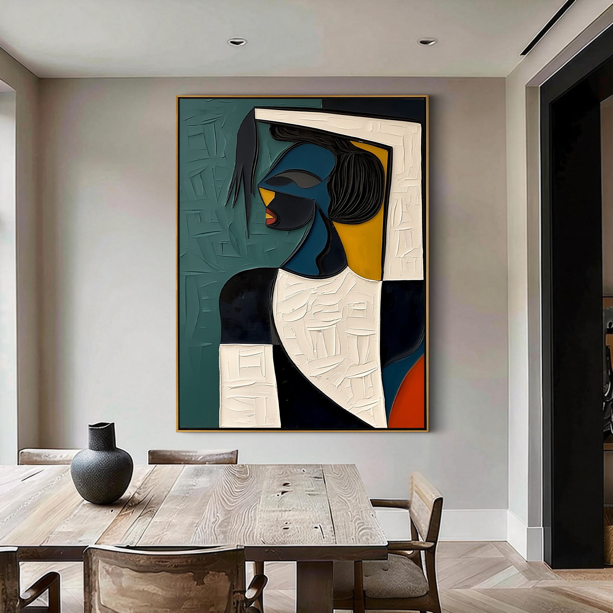 BEYOND FORM: Portrait Wall Art, Modern Abstract Figurine Pop Art Style Hand-Painted Oil Painting