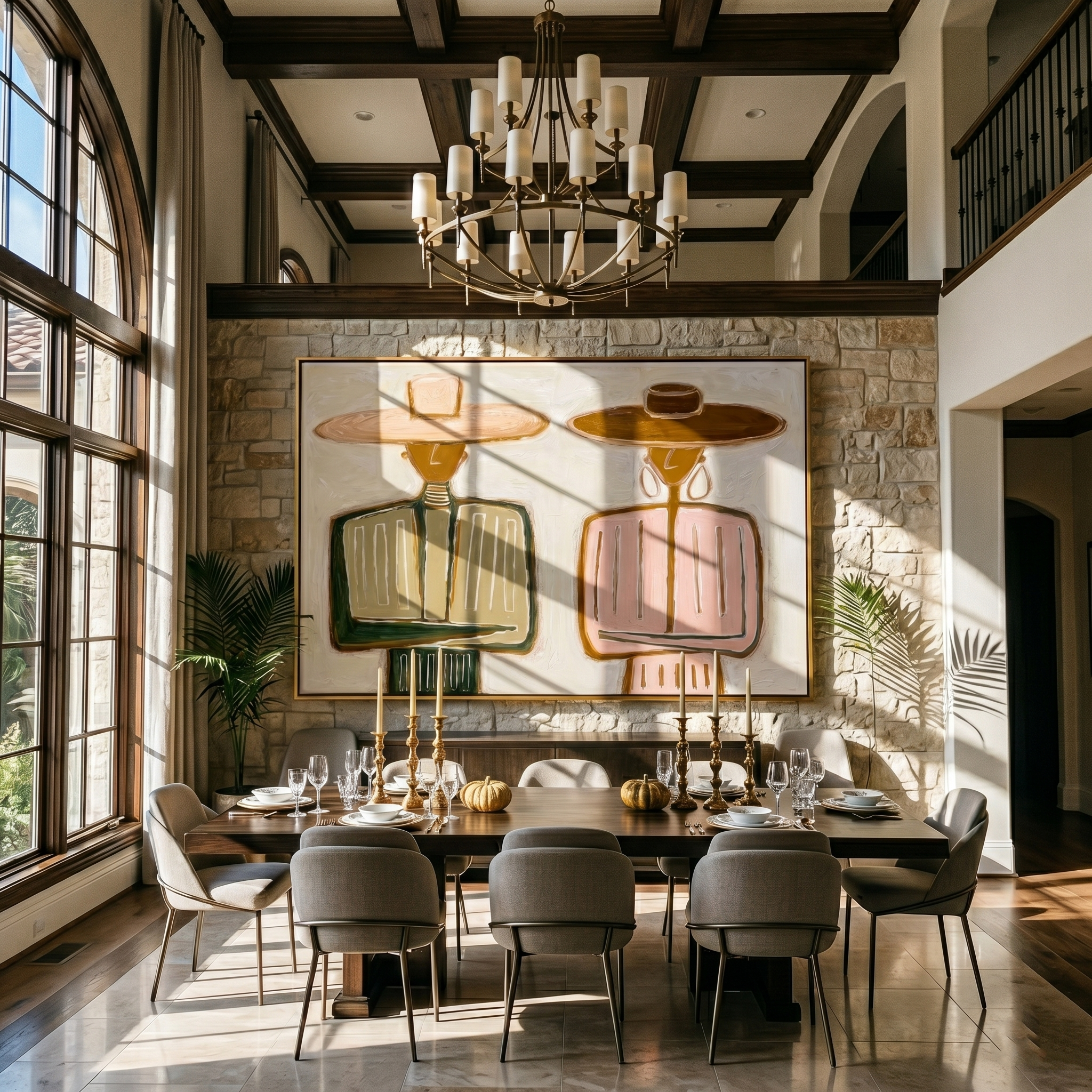 Quiet Harmony – Abstract Geometric Figures Painting | Heavy Texture Wabi-Sabi Wall Art