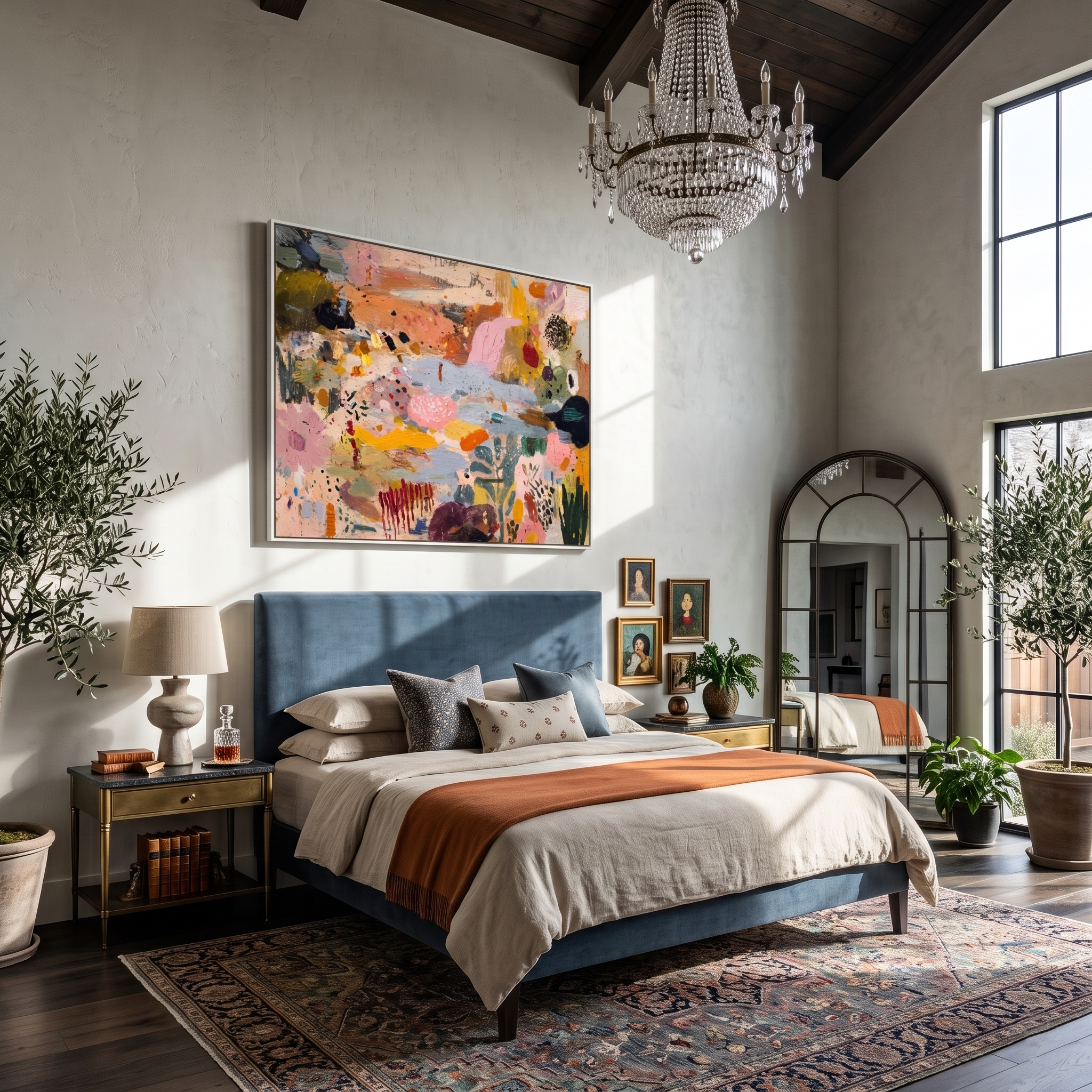 Wild Garden Burst – Colorful Abstract Expressionist Painting | Boho Chic Living Room Art