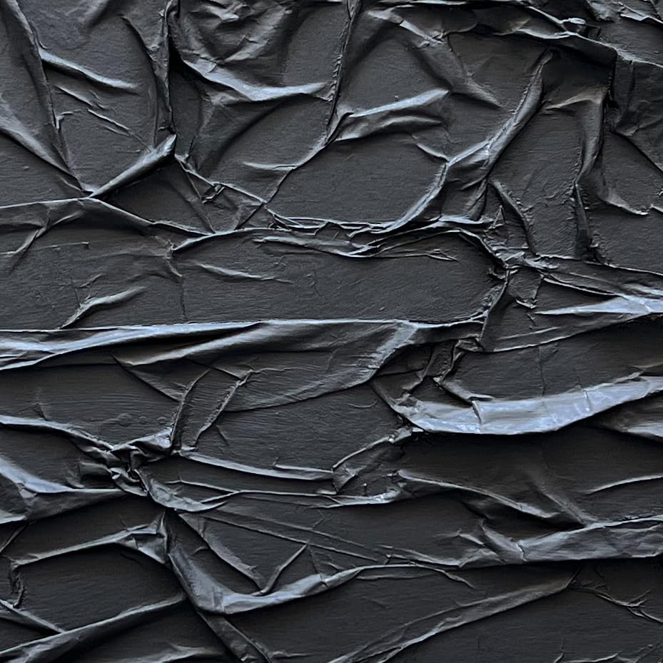 Onyx Ridge – Modern Obsidian Plaster Relief Abstract Painting | Industrial Abstract Home Office & Living Room Art