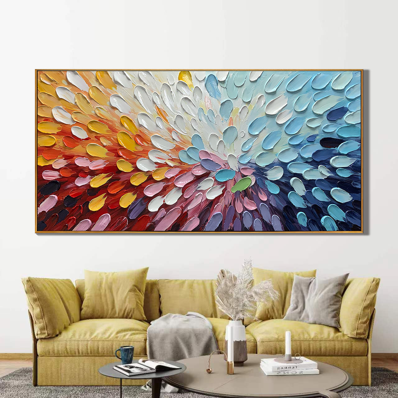 Vivid Surge – Colorful Impasto Palette Knife Abstract Painting | Bold Abstract Palette Knife Living Room Art