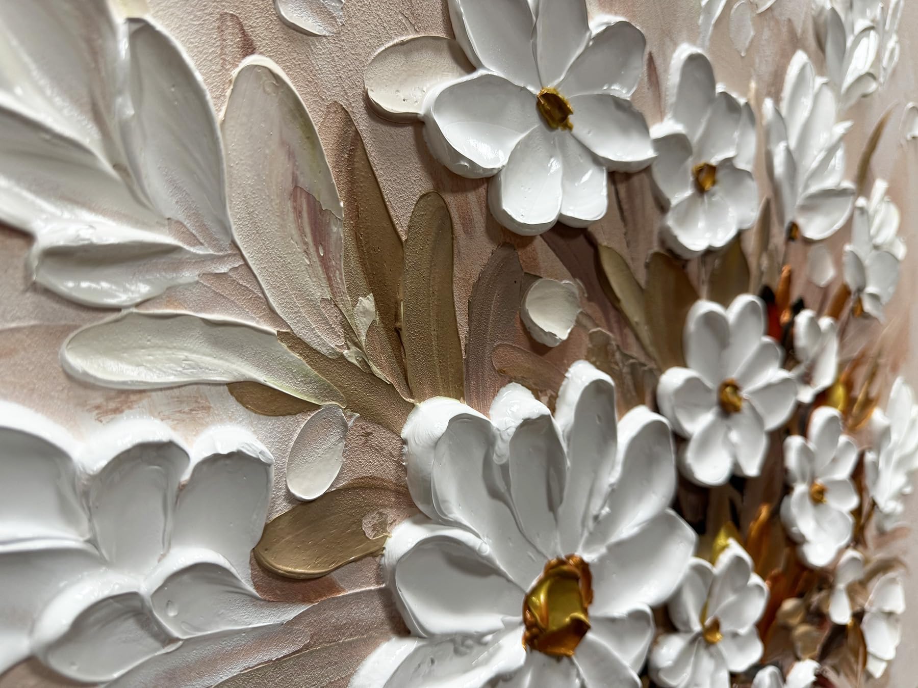 Blush Petals – Pink Pastel Relief Floral Painting | Contemporary Botanical Bedroom & Living Room Art