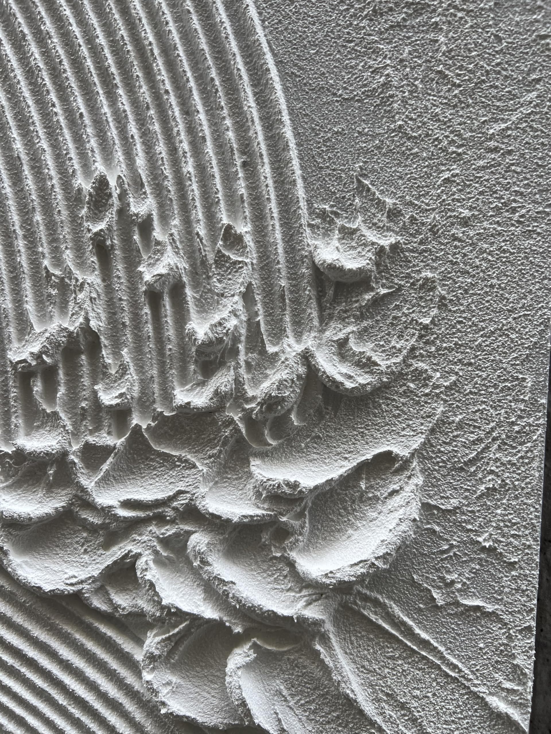 White Crest – Sculpted Plaster Ocean Relief Texture Painting | Coastal Modern Living Room & Bedroom Art