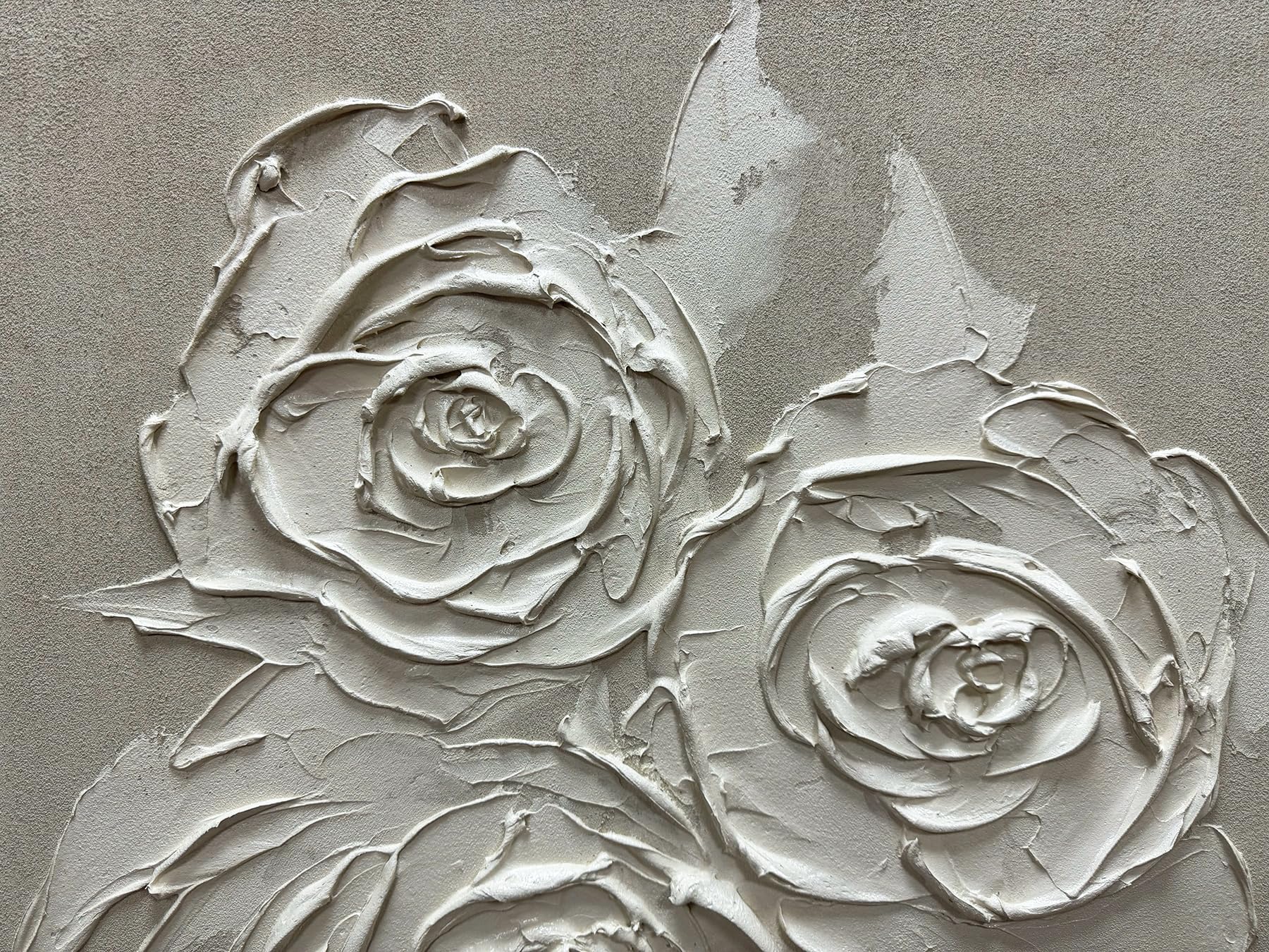 Ethereal Vase – Modern Floral Still Life Relief Texture Painting | Contemporary Botanical Bedroom & Living Room Art