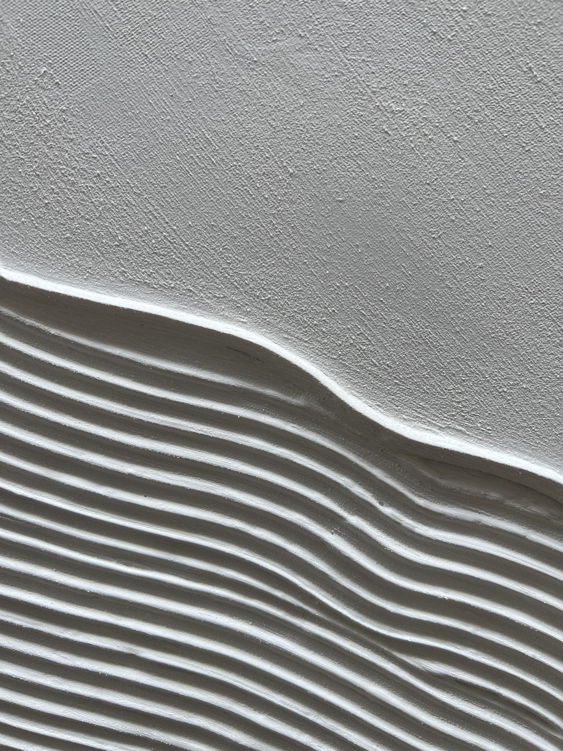 Silent Ripples – Wabi-sabi Linear Texture Painting | Minimalist Grey 3D Relief Hallway Art